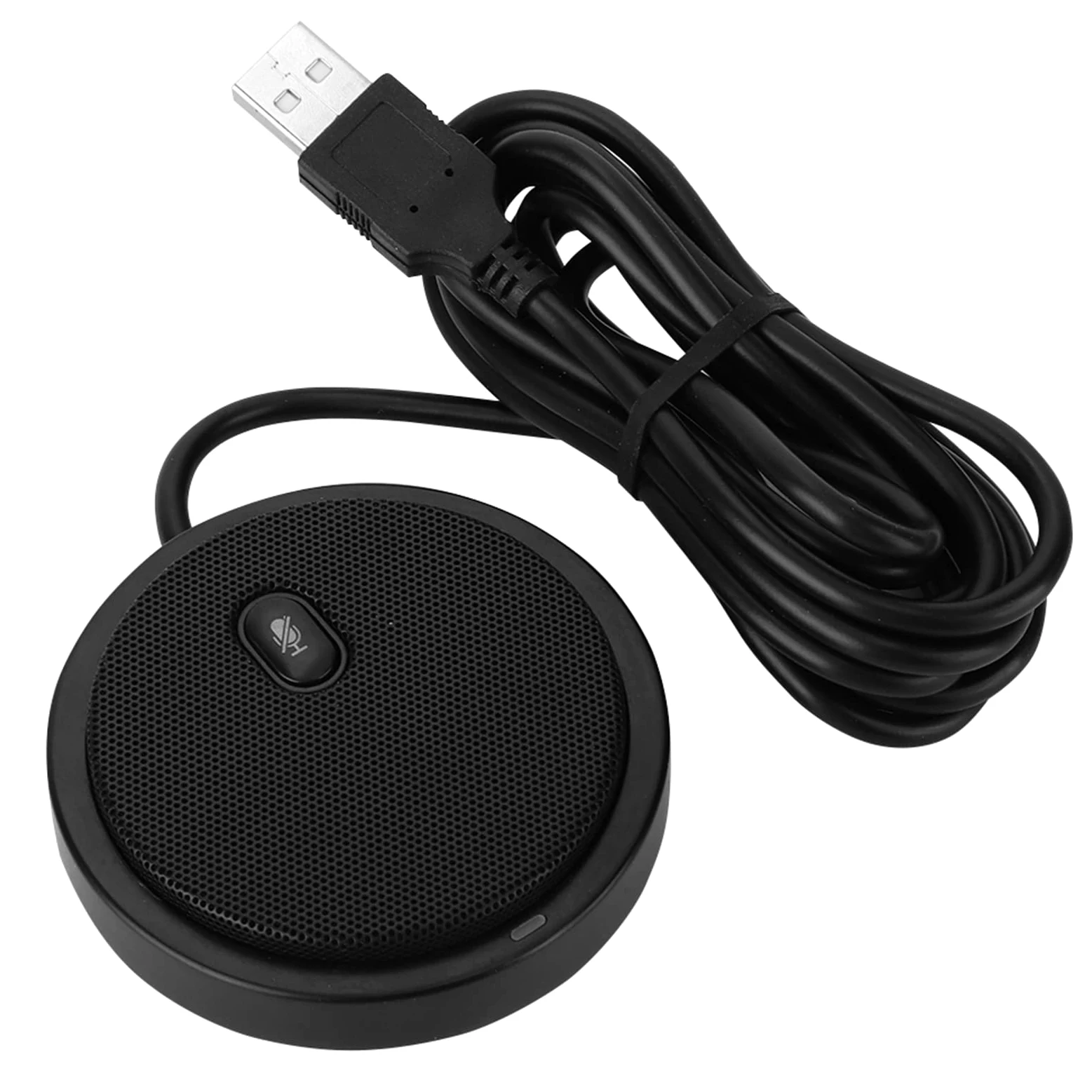 Boundary Microfono a condensatore omnidirezionale, M2 Microfono omnidirezionale audio video con pickup a 360° cablato per computer da conferenza desktop Nero