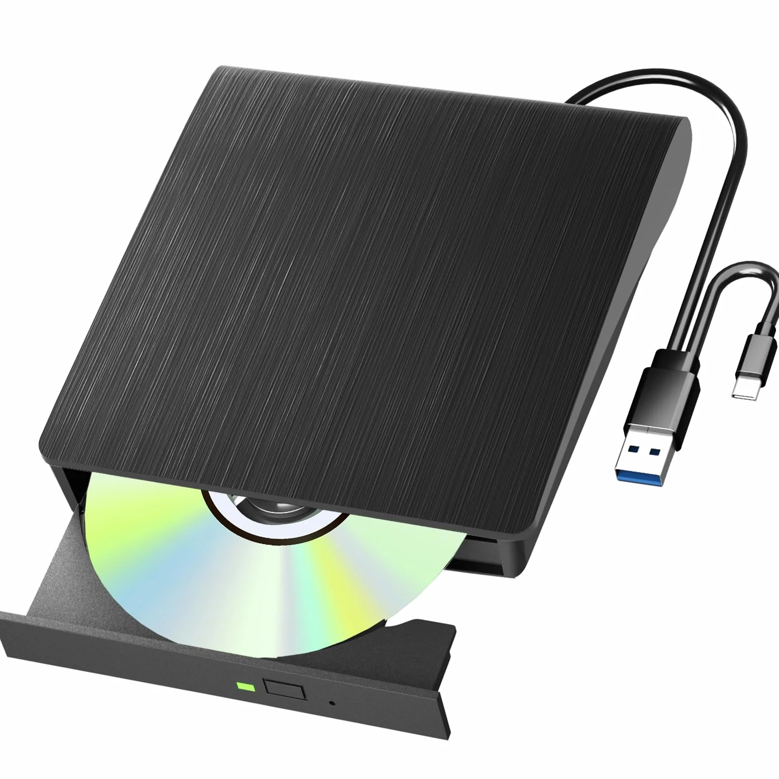 Lettore Blu Ray esterno, USB 3.0 Tipo-C DVD CD portatile Blu-Ray, supporto scrittura BD da 50 GB, masterizzatore blu ray esterno 3D ultra sottile con porta TF/SD, lettore/riscrittura portatile per