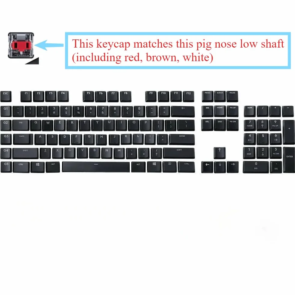 Keycap per Logitech G913 G915 G813 G815 TKL Tastiera Trasparente ISO 111 Chiave Versione USA Logitech Nero Bianco Colore Keycap