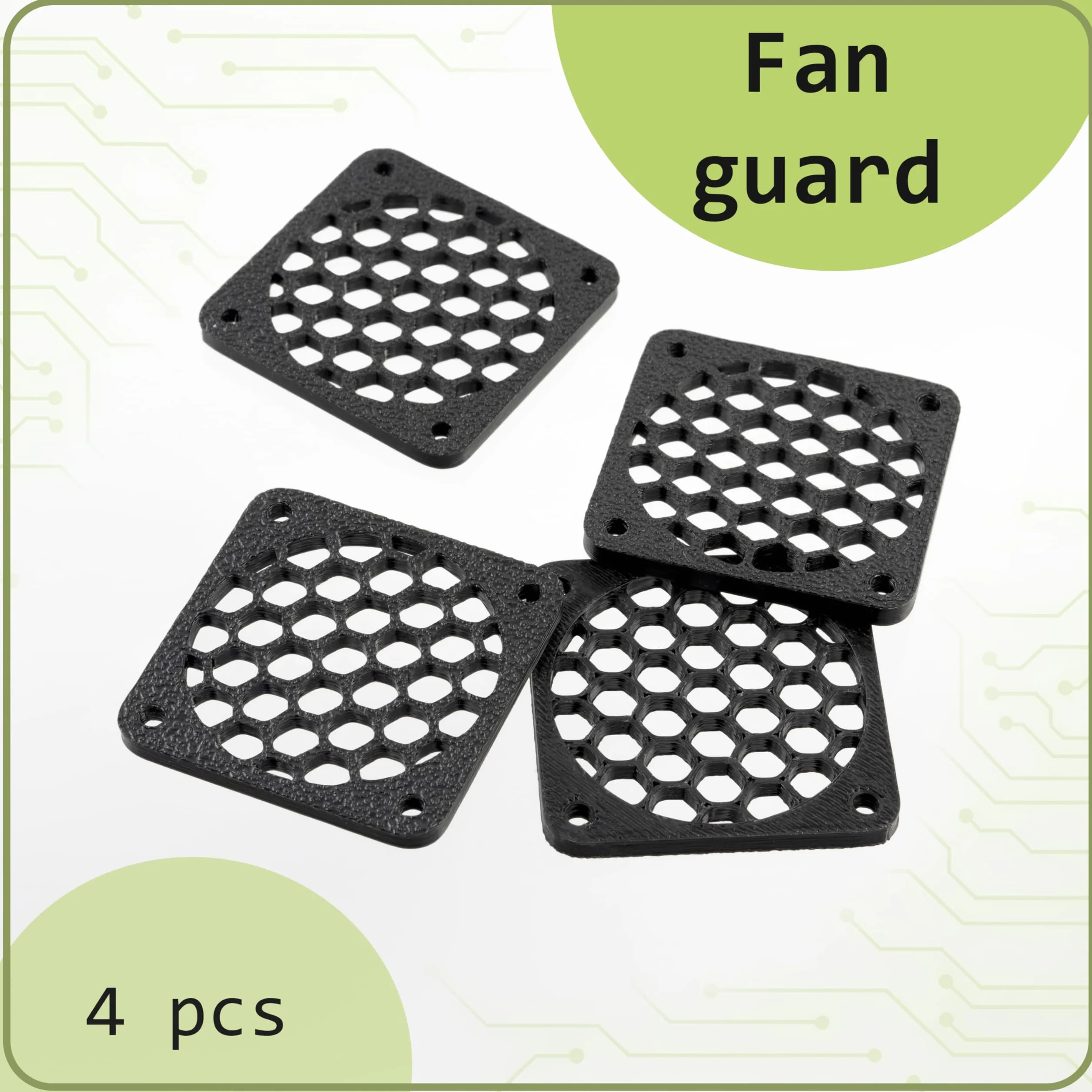 Aerzetix Set di 4 Griglie per Ventola 40x40 mm in plastica Colore Nero