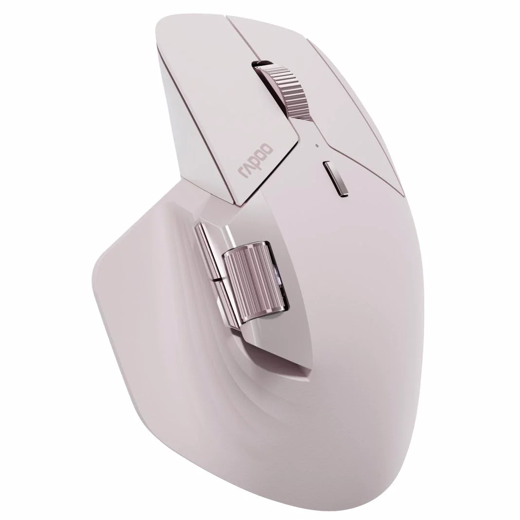 Rapoo Mouse wireless MT760M Mouse senza fili Sensore 4000 DPI Batteria ricaricabile ecologica PC & Mac ergonomico - Rosa