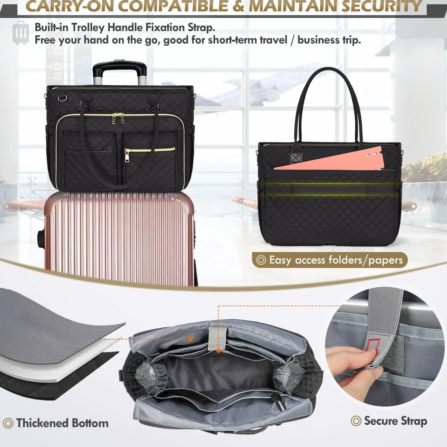 RAINSMORE Borsa Lavoro Donna per Insegnante Borsa Porta PC Borsa Donna Tote per Ufficio Università Scuola