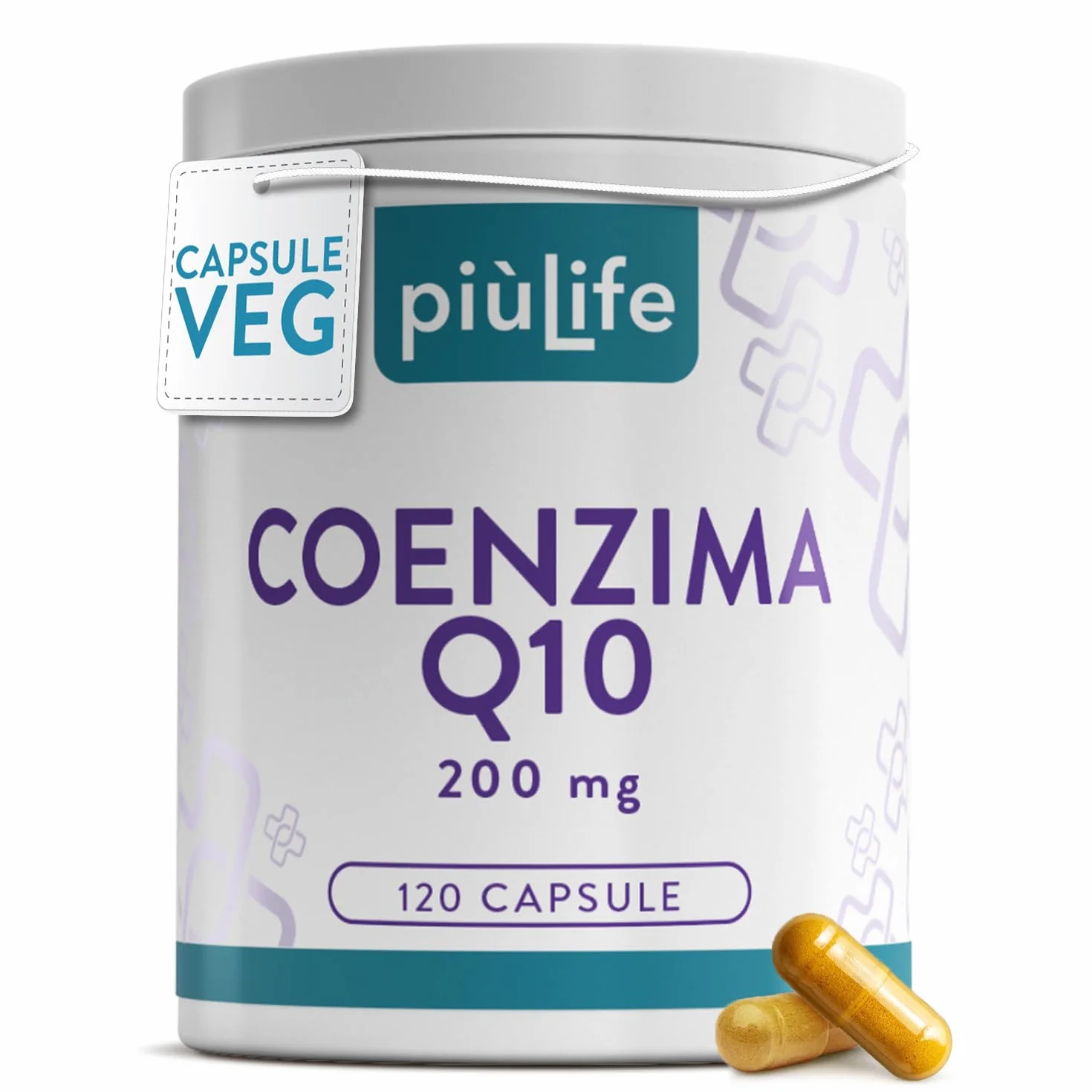 PiùLife Coenzima Q10 200mg 120 Capsule CoQ10 Ubiquinone Antiossidante Integratore Energia