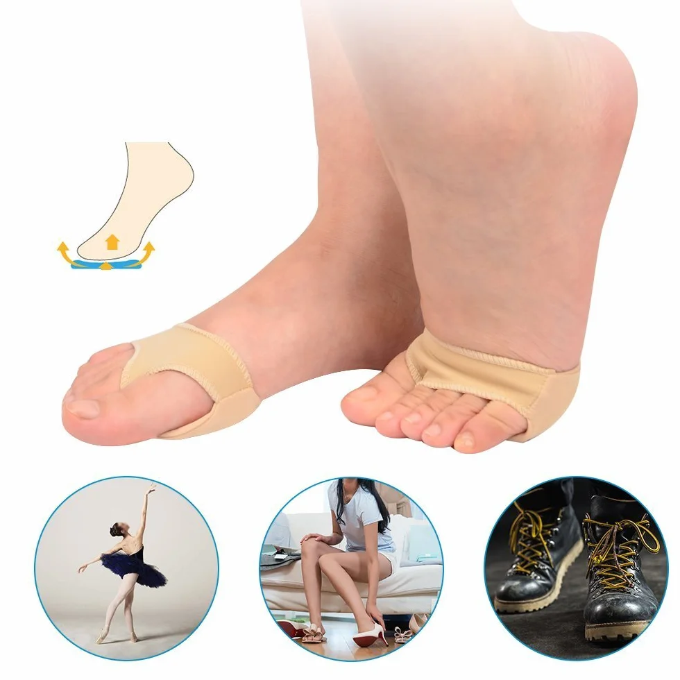 Soumit Cuscinetti Metatarsali L (EU 40-45), Cuscinetto Metatarsale con Tessuto Lycra Traspirante Morbido, Copertura Piedi per Sollievo
