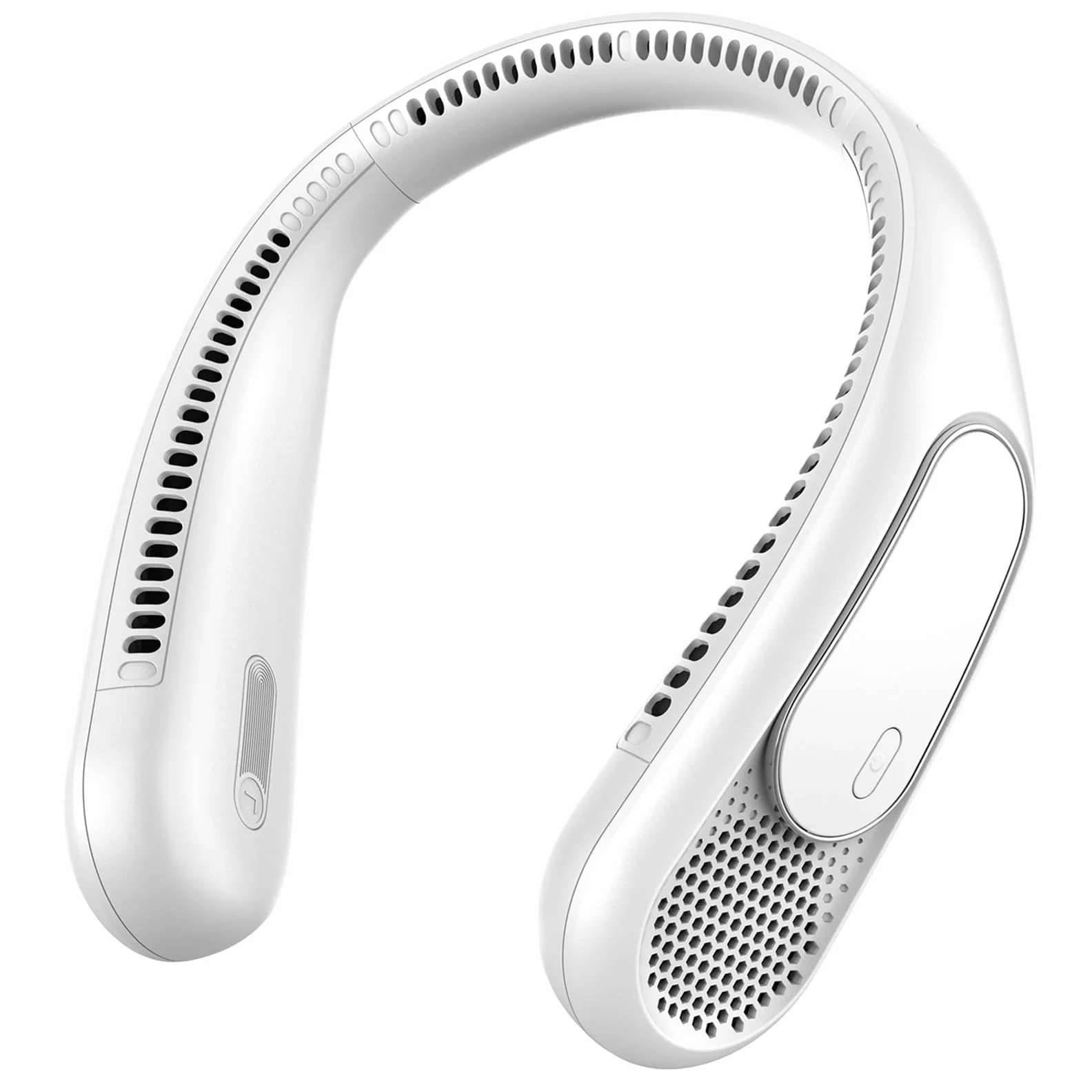 Ventilatore da Collo Bladeless 6000mAh, Ricaricabile a 4 Velocità Ventilatore Portatile da Collo USB per Uomo/Donna, Ideale per Viaggi, Sport, Lavoro, Uso Interno ed Esterno（Bianco）