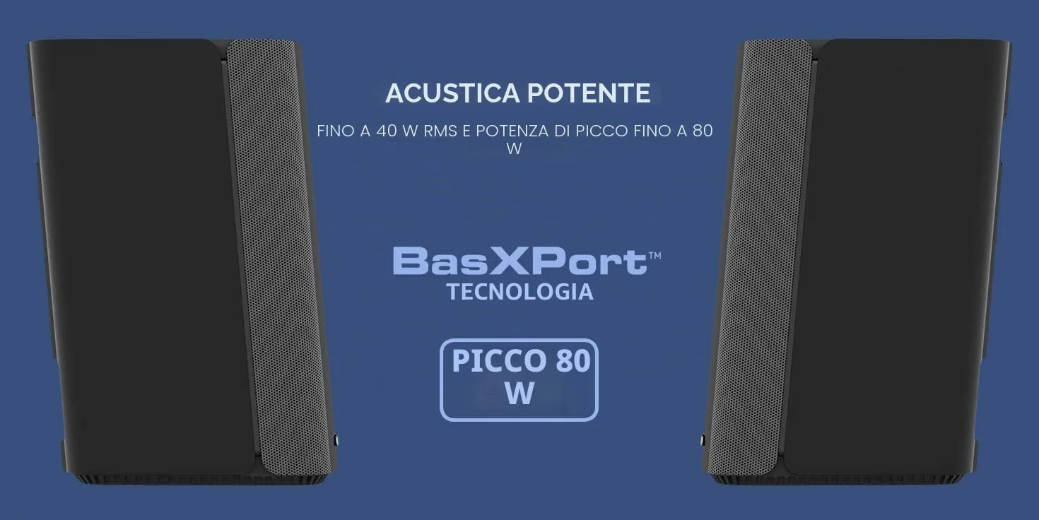 CREATIVE T100 Altoparlanti desktop Hi-Fi 2.0 Bluetooth 5.0 80W nero