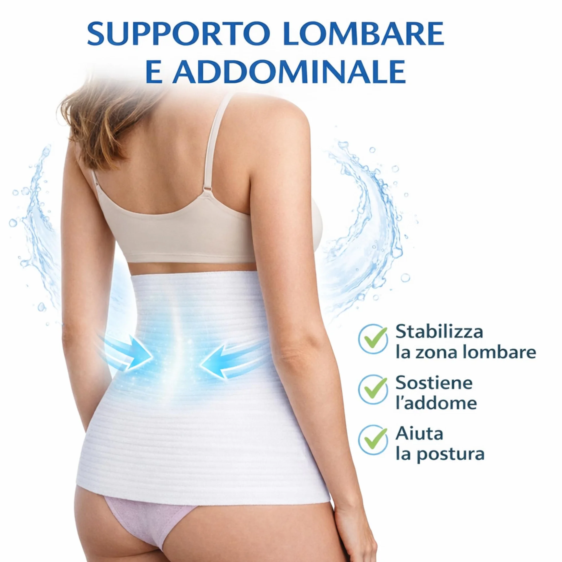 Fascia Elastica Lombare Traspirante in Cotone 30 cm - Supporto Schiena Addominale Uomo Donna (L) Made in Italy