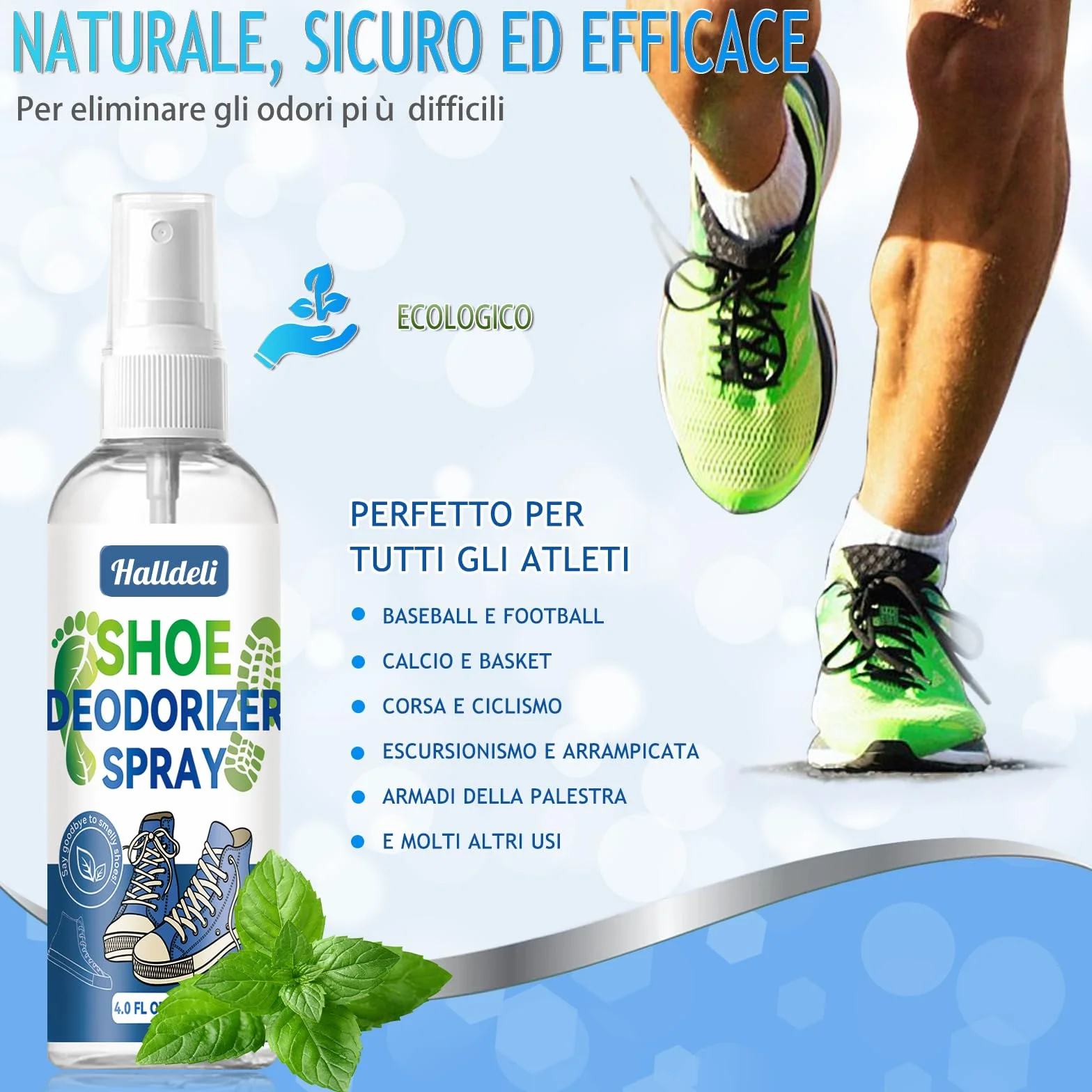 Deodorante e Spray per Scarpe, Profumo Fresco, Soluzione per Calzature Senza Odori