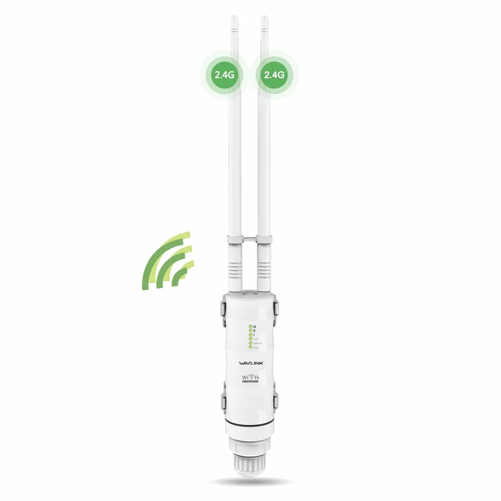 Potente ripetitore WiFi da esterno con antenna WiFi a lunga portata - Amplificatore Wavlink N300 2.4G - Outdoor Poe Ripetitore WiFi Esterno- Ideale per grandi spazi remoti