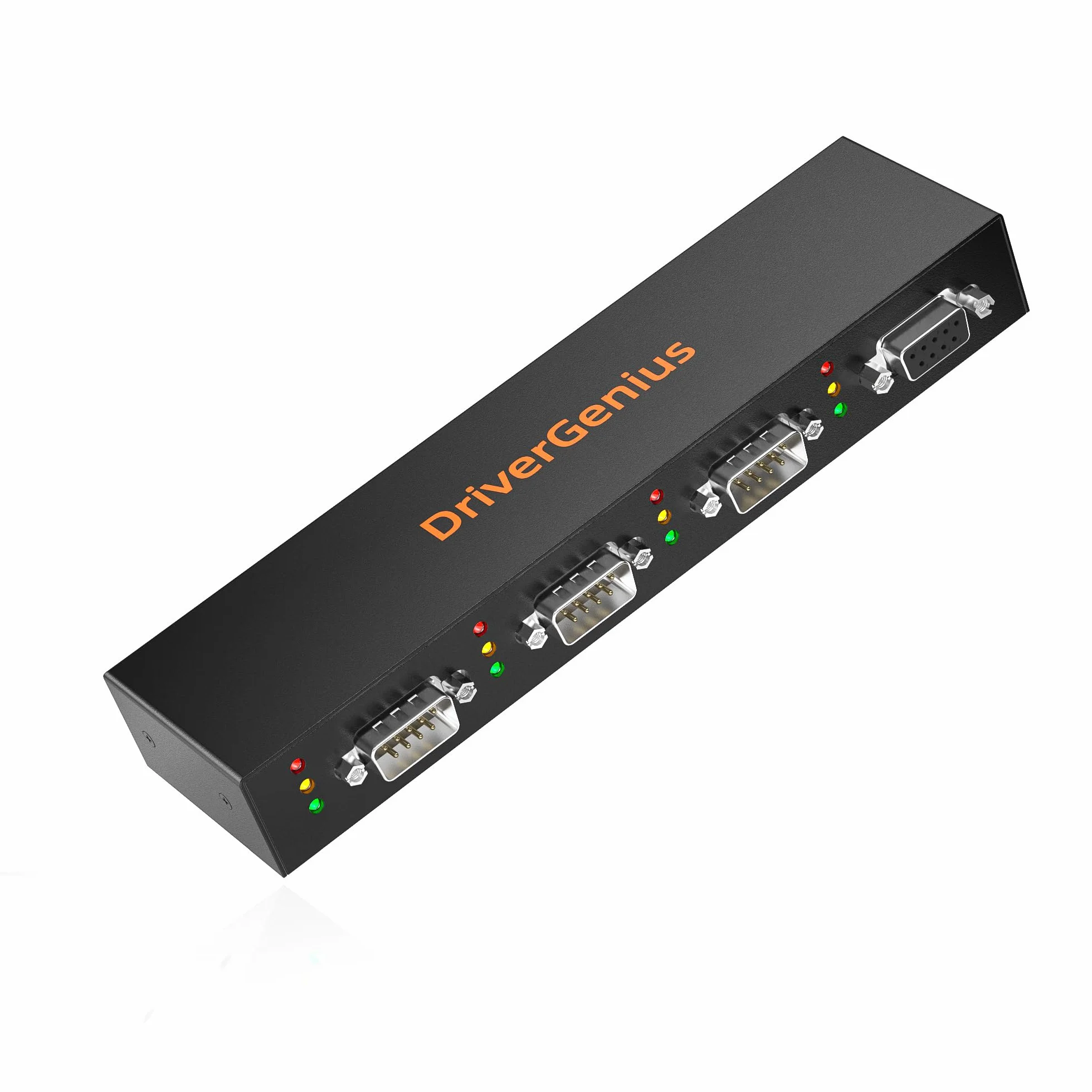 DriverGenius 4XRS232-D | Adattatore 4-Porte Seriale RS232-USB - 3+1 Convertitore da RS232 a USB 2.0 (3x DB9 Maschio + 1x DB9 Femmina), Metallo