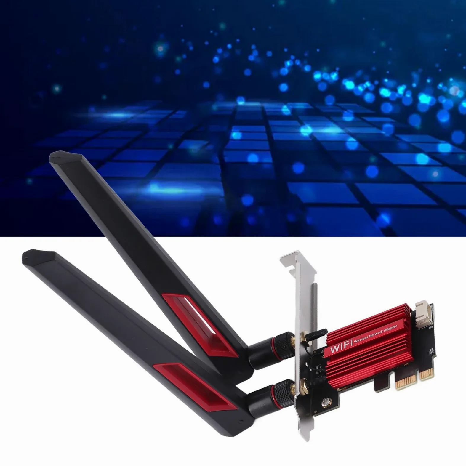 Scheda WiFi PCIE, Adattatore di Rete Dual Band 2.4G/5G 1200Mbps con Bluetooth 4.0, Doppia Antenna 10dBi per PC Desktop