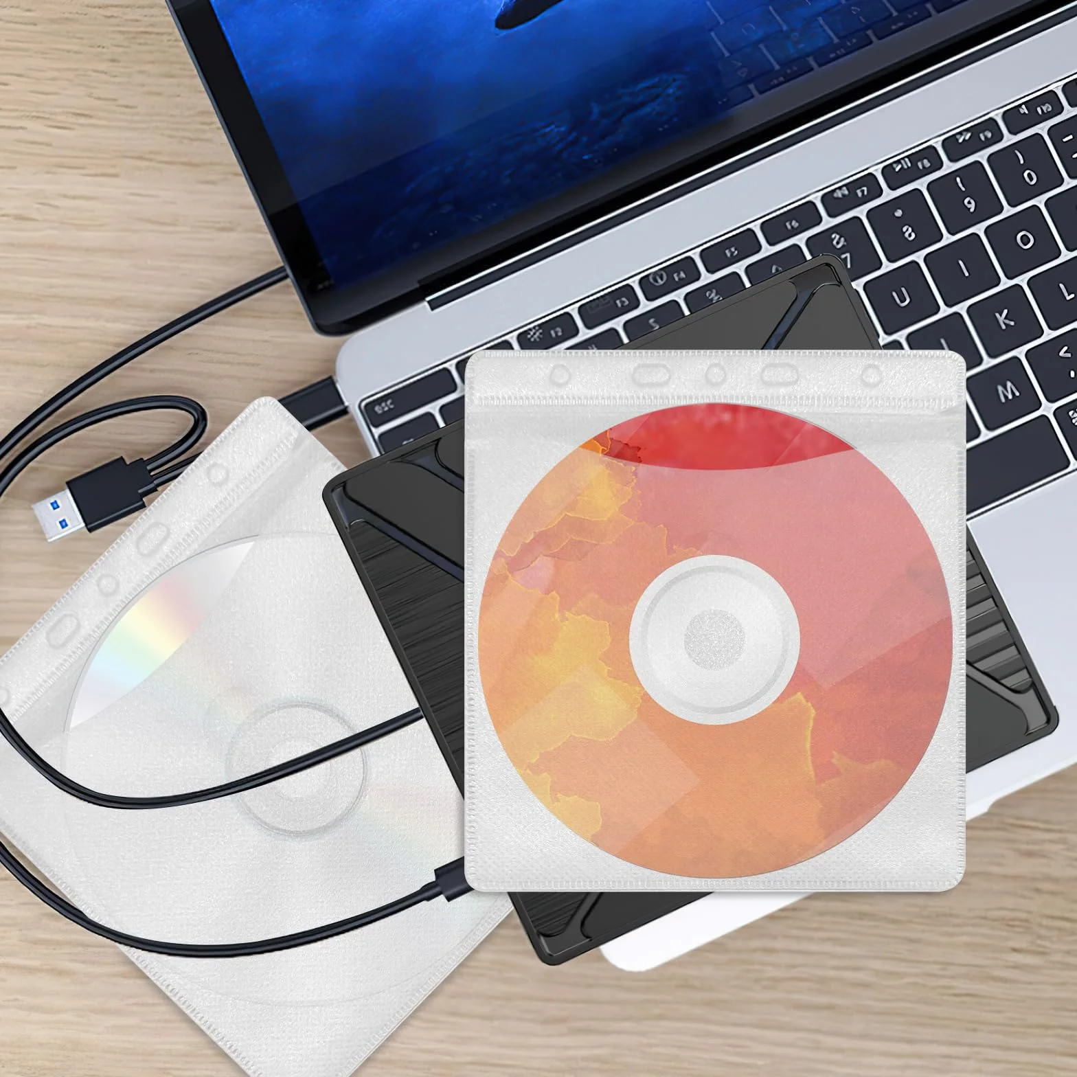 100 Pezzi Custodia CD/Dvd Plastica Polipropilene Trasparenti Doppia Faccia Porta CD Custodia per la Conservazione CD/Dvd Adatto per CD Singoli E Doppi (Bianco)