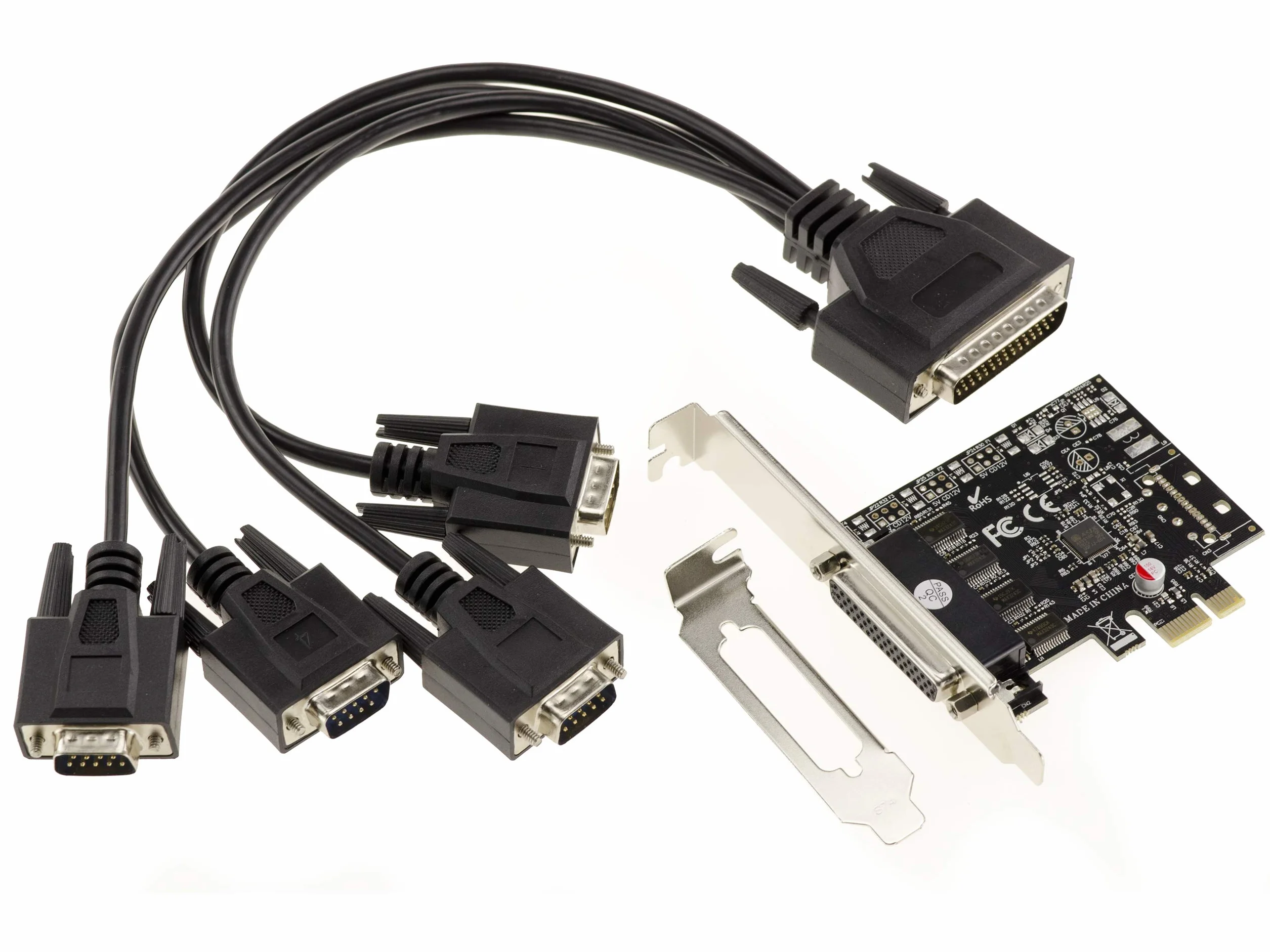 KALEA-INFORMATIQUE - Scheda controller seriale RS232 a 4 porte Octopus PCI Express (PCIE) - Chipset ASIX MOSCHIP 99100 - Windows 95, 98SE, Me, NT, 2000, XP, Vista, Seven, 8, 8.1, 10, Linux, Dos.