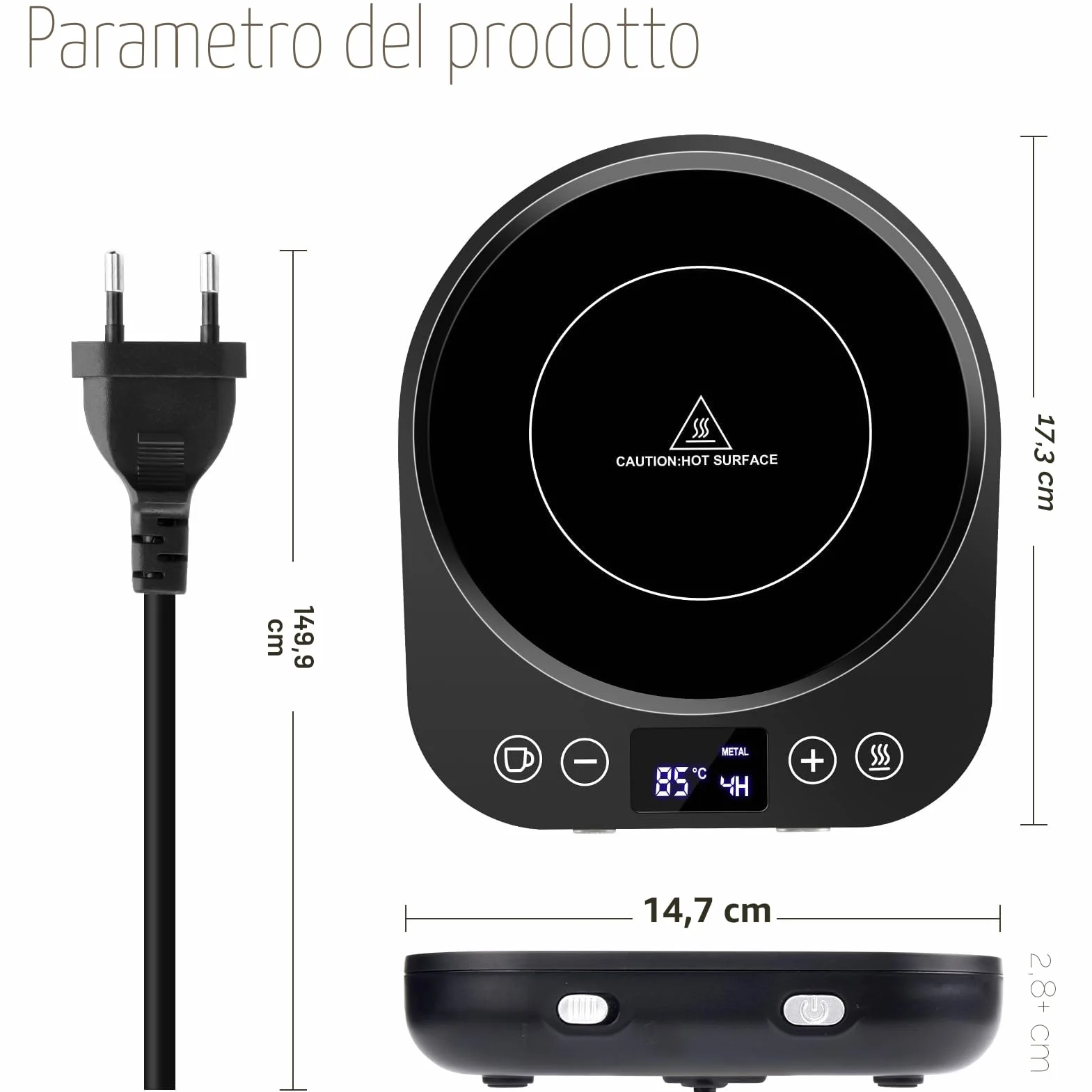 Scaldatazze da caffè,Scaldatazze aggiornato,Scaldabevande elettrico 9 impostazioni di temperatura,Scaldacandele con accensione/spegnimento automatico con rilevamento di gravità,Per caffè,Tè,Latte