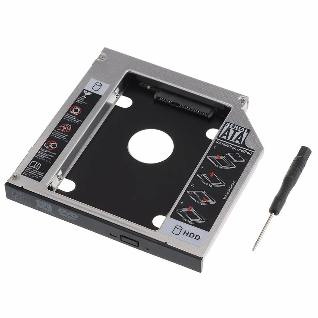chenyang Universale 9,5mm SATA a SATA Caddy per SSD HDD secondarie, Upgrade del disco rigido, Adattatore di espansione per alloggiamento ottico del laptop