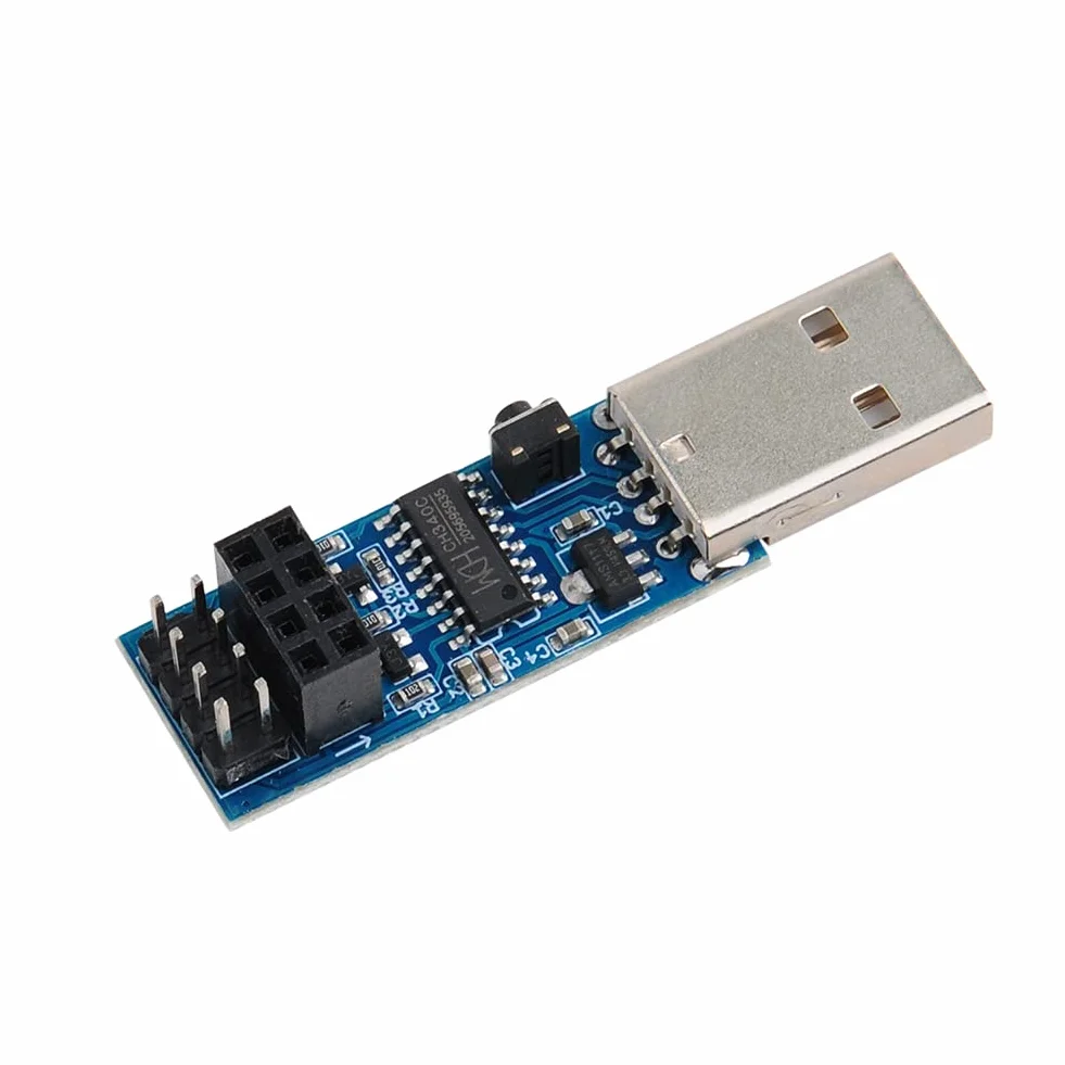 2PCS USB a ESP8266 Modulo Adattatore ESP-01 Prog ESP-01S Programmatore Downloader CH340C Driver con pulsante di reset, facile da usare