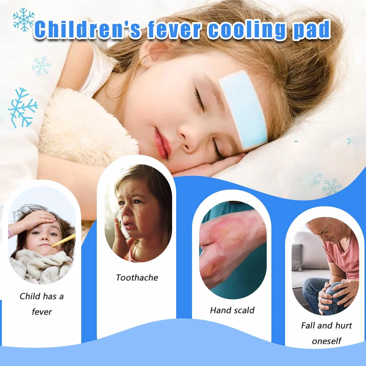Patch in gel febbre Dischetti rinfrescanti ad azione rapida per mal di testa adulti bambini