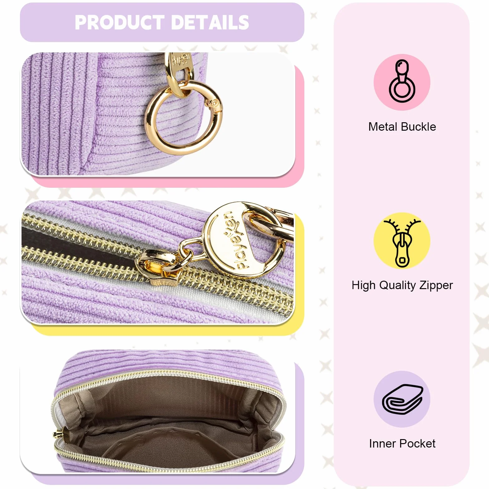 Porta Assorbenti da Borsa Sacchetti di Tela per Mestruale con Cerniera Piccolo Pochette Porta Trucchi da Viaggio Borsa Assorbenti Tampons Per Donna Ragazza Regalo(Beige)