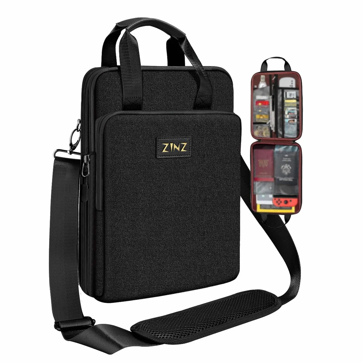 ZINZ Custodia per Laptop 12,9 13 Borsa a Spalla, Borsa Espandibile con Scomparto per Oggetti di Valore, Compatibile con MacBook Neo/Air/Pro 13" M5/M4/M3/M2/M1, iPad 12.9/13/11,B02K07