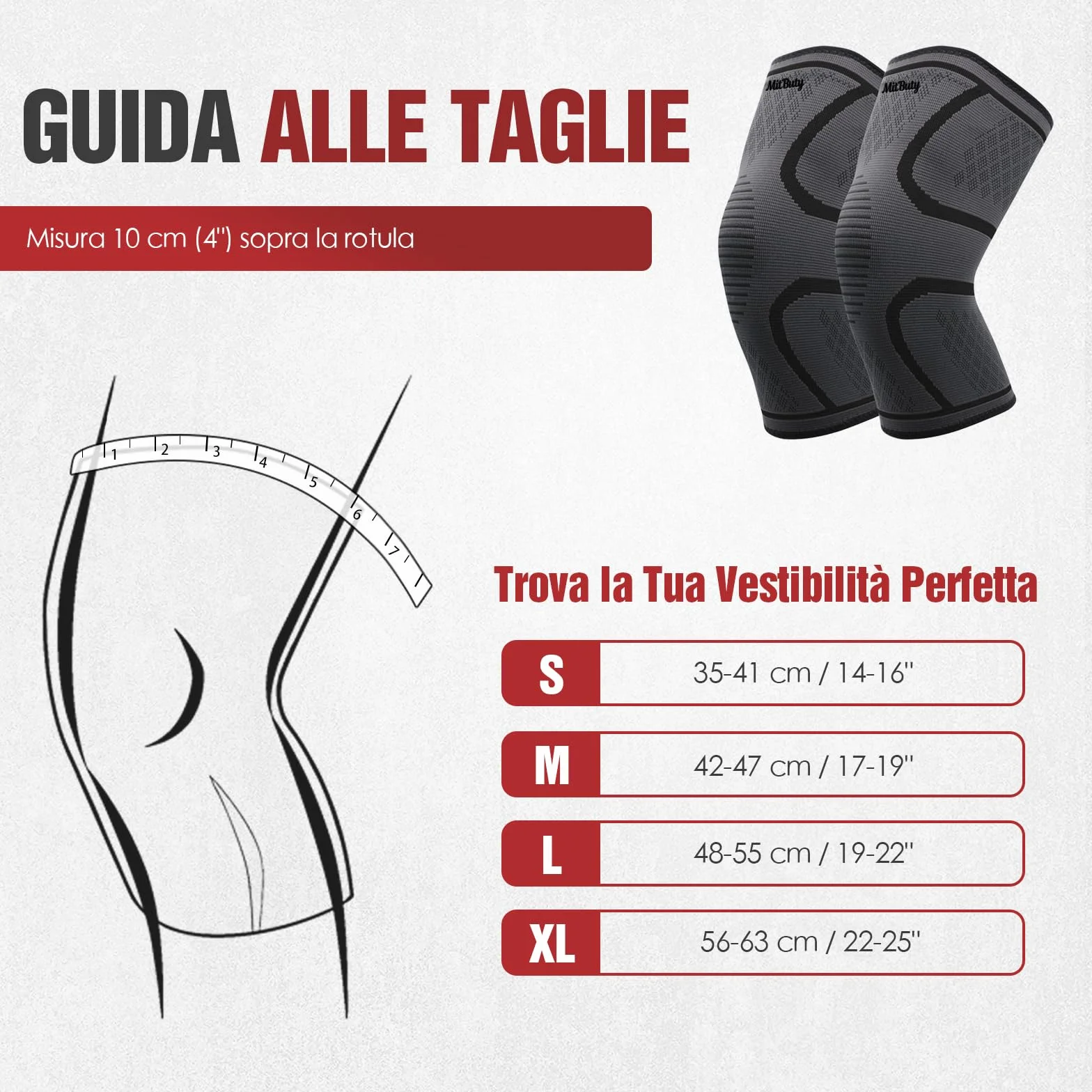 Ginocchiera Ortopedica Sportiva per Palestra Corsa Ciclismo Escursionismo - Set da 2 Tutore Ginocchio Fascia Uomo Donna (S: 35-41 cm)