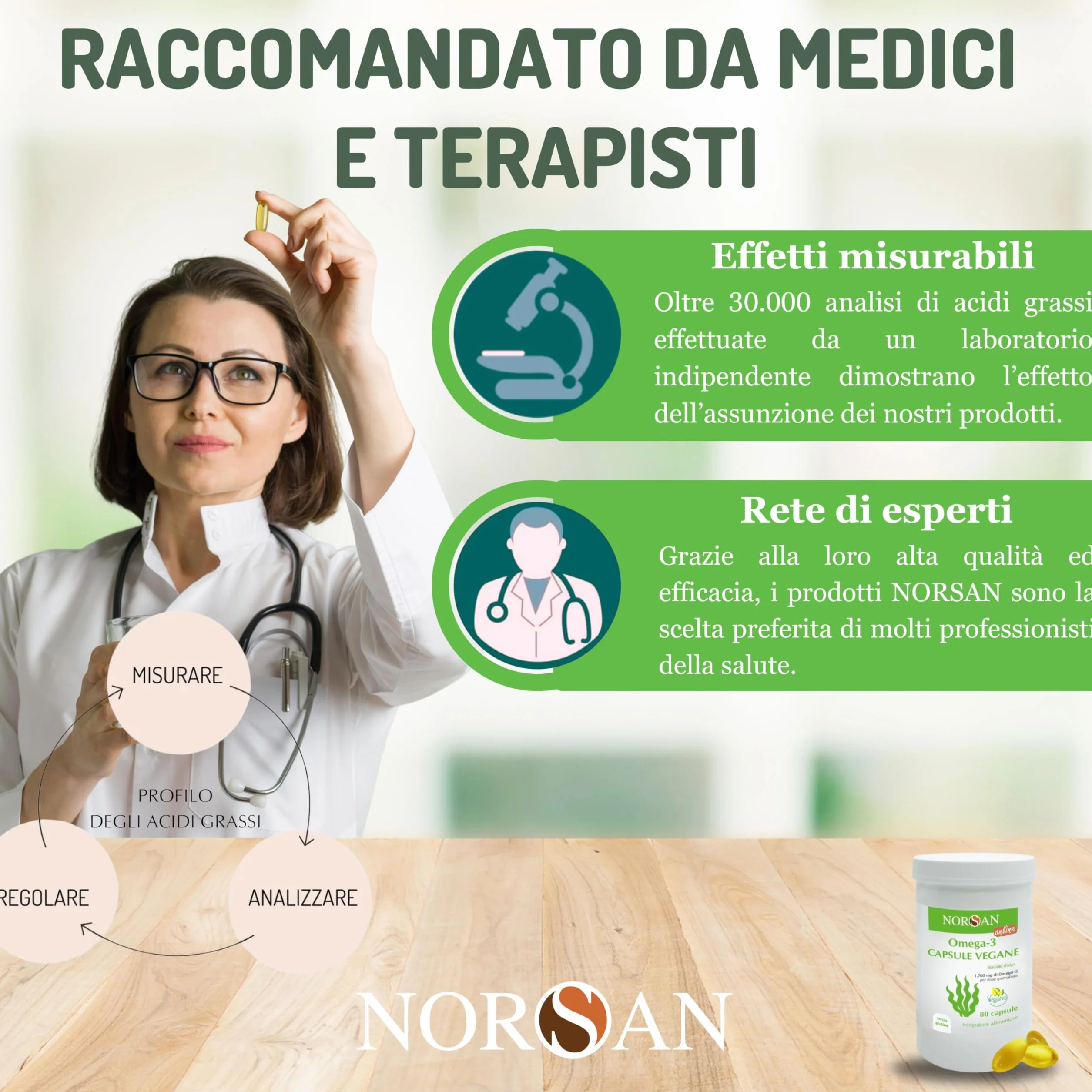 NORSAN Omega 3 Vegan Capsule 80 pezzi 1700 mg EPA DHA vegetale senza reflusso