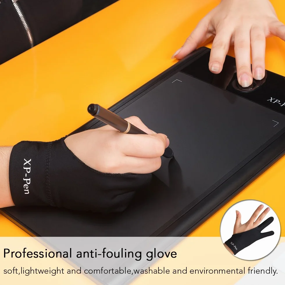 XP-Pen - Guanto per tavoletta grafica professionale nero Talla S