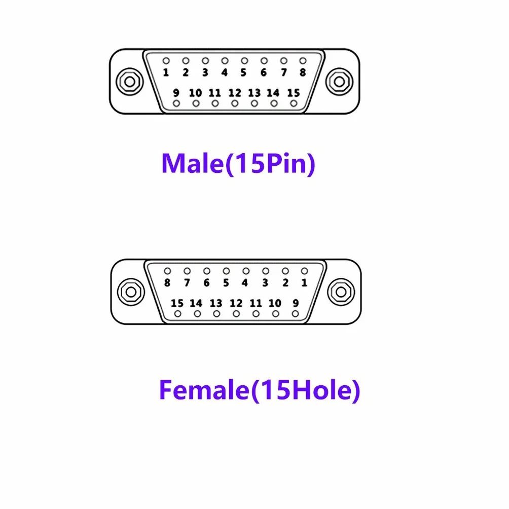 DB15 Breakout Adattatore porta 15 pin a terminale Modulo di segnale con alloggiamento (connettore maschio, vite con custodia)