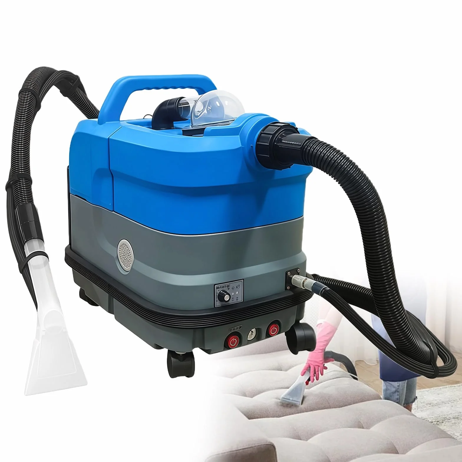 BANGBANGJI Set estrattore riscaldato per Moquette, 7,5L Serbatoio Pulito+12L Sporco, 6 Accessori