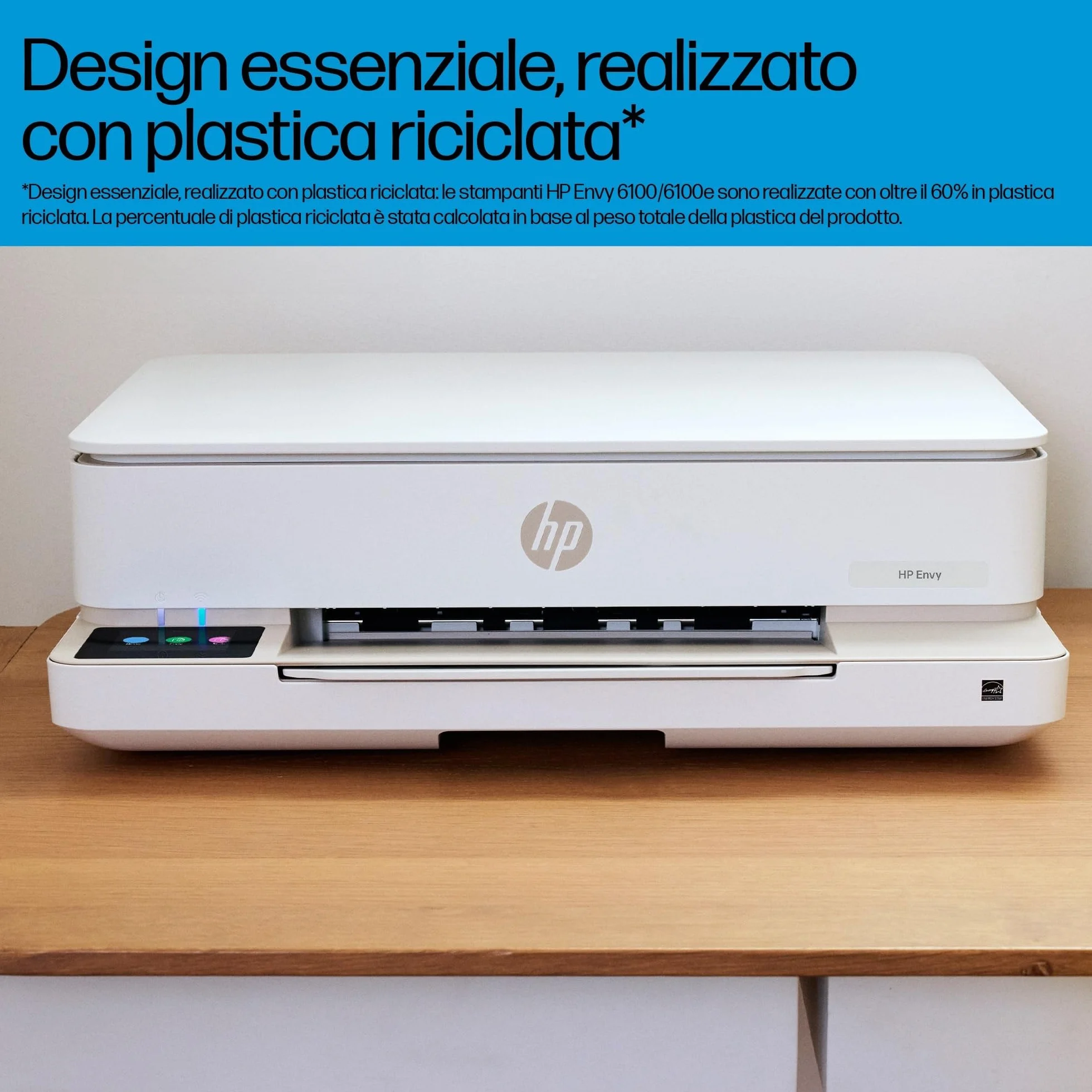 HP Envy 6120e Stampante Multifunzione a Getto d'Inchiostro A4 Colori, Stampa Fronte e Retro Automatica, Wi-Fi, 10 ppm, Bianca