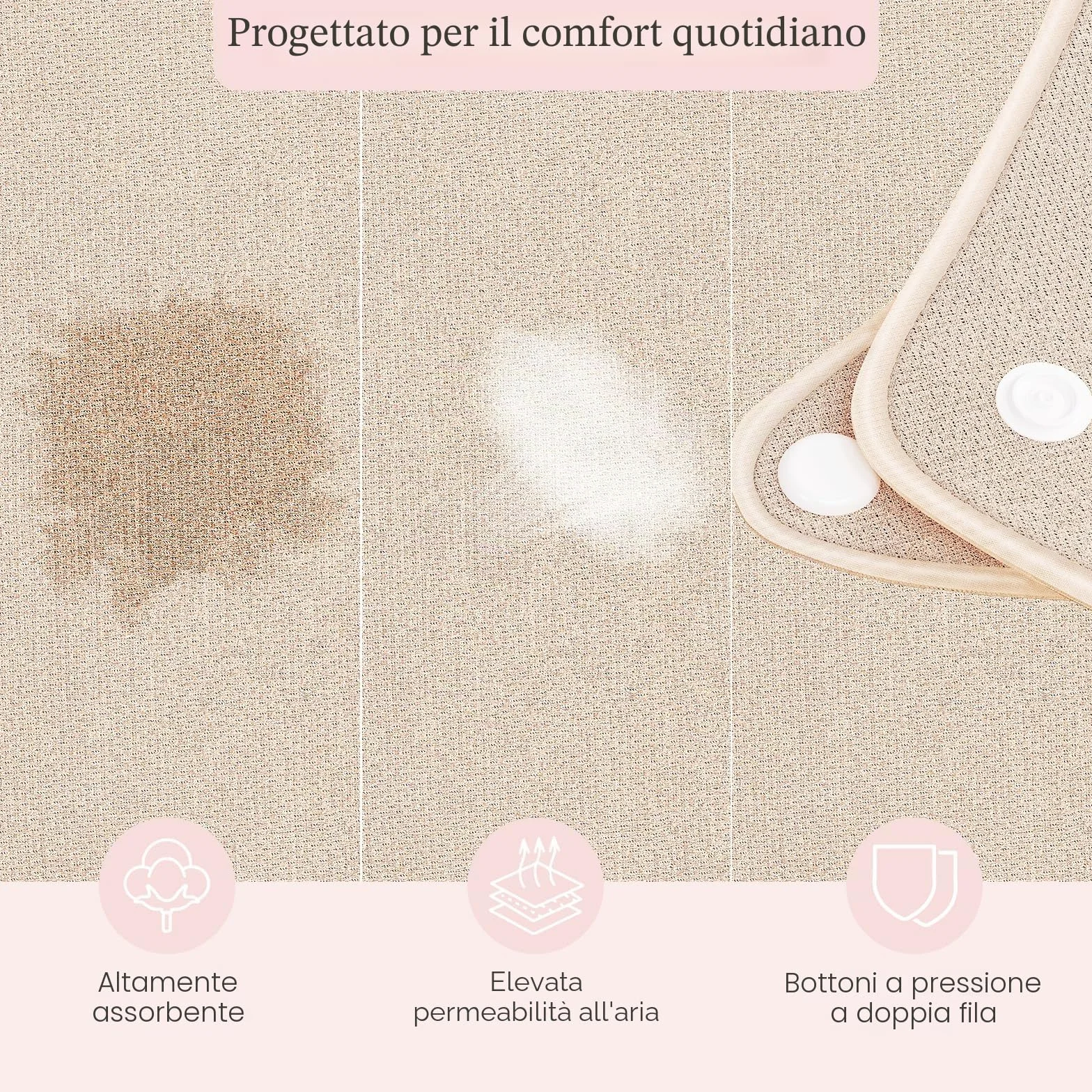 MQUPIN Asciugamani Igienici Riutilizzabili Lavabili 8 pz Cotone Biologico Anti-perdite