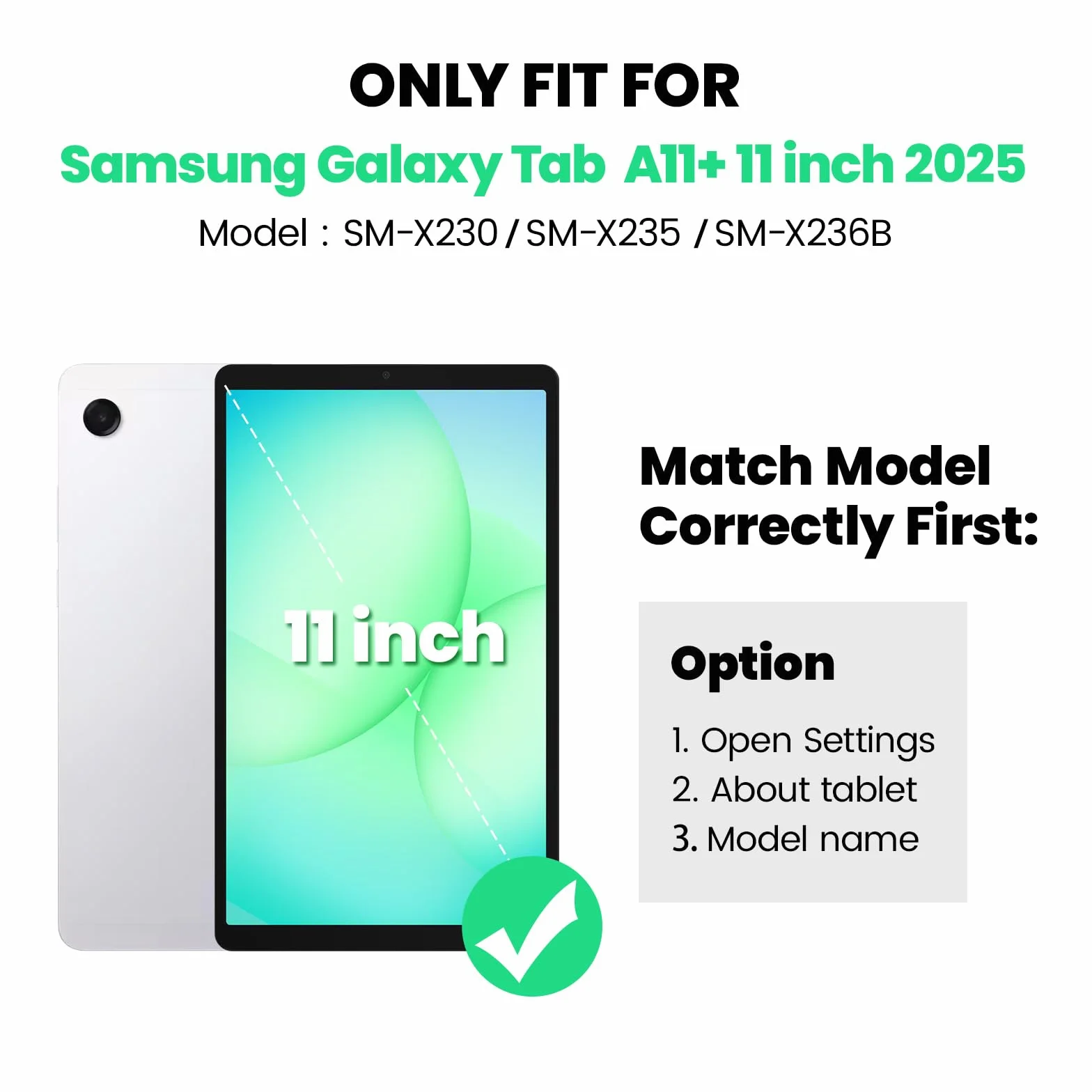 Seymac Custodia Samsung Galaxy Tab A11+ Plus 11" 2025 SM-X230/X235/X236 Antishock Protezione Schermo Supporto Girevole 360° Cinghia Mano Spalla Portastilo Nero