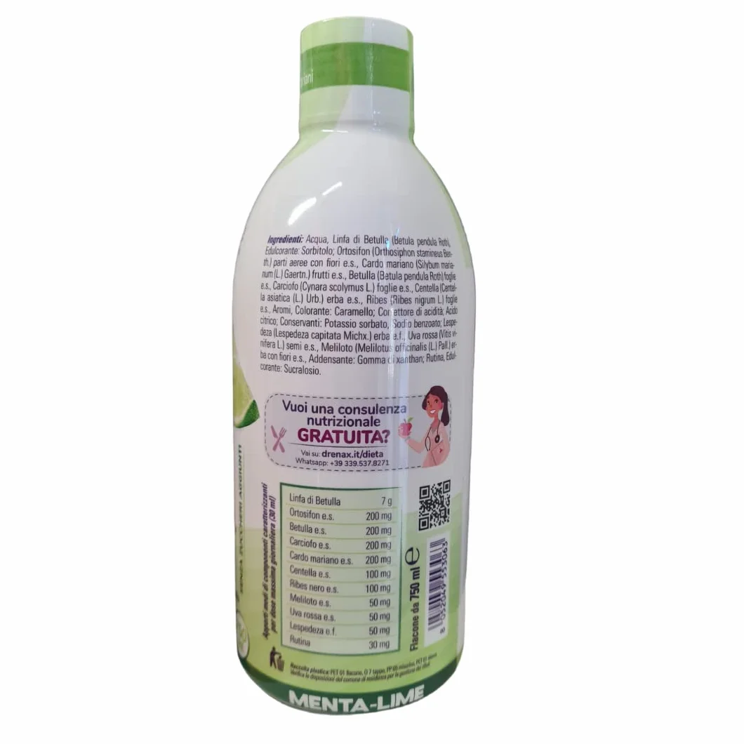 Drenax Forte Plus Menta e Lime Integratore Drenante Depurativo 750ml