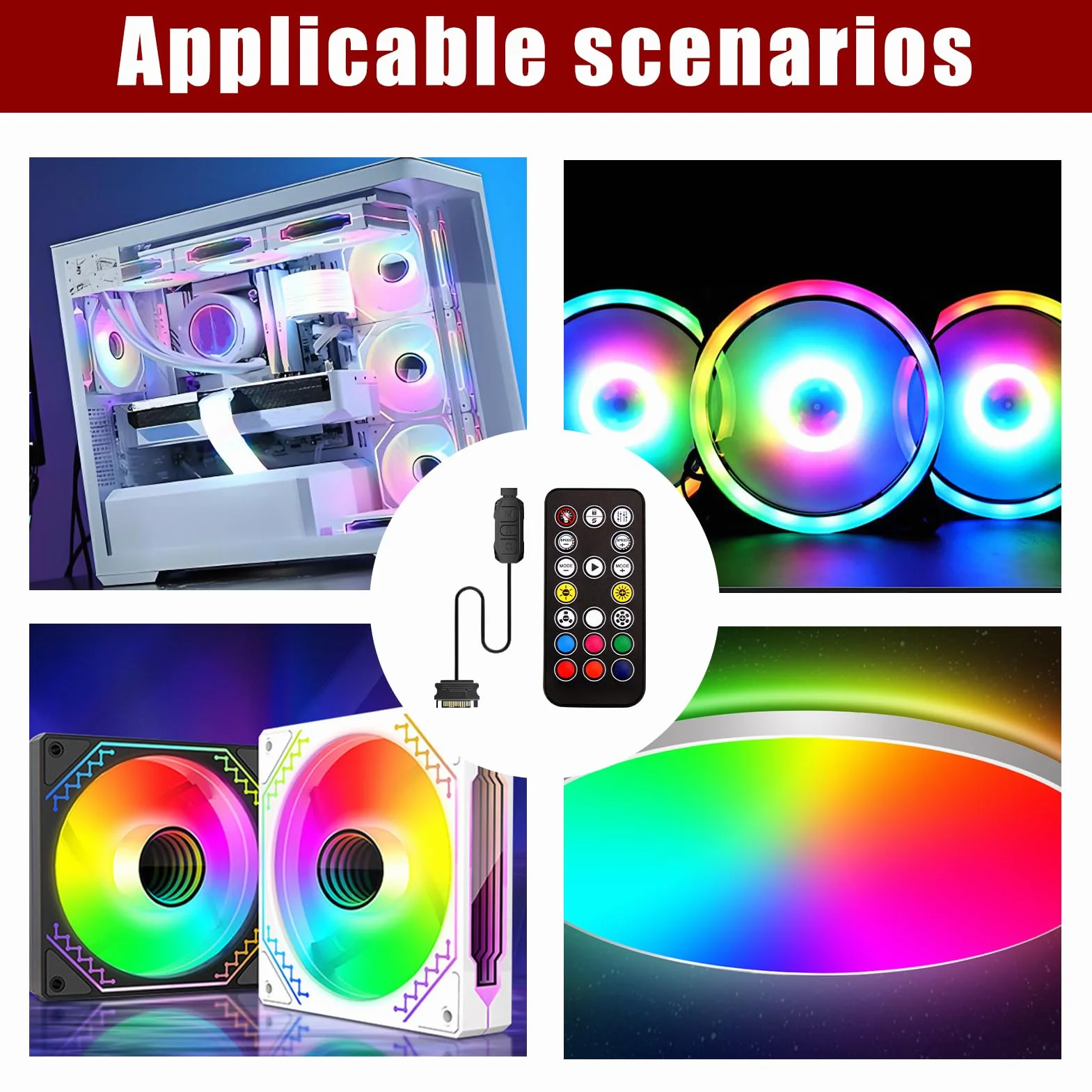 Controller ARGB Binghe 5V-3 pin con telecomando a 14 tasti per ventole PC e strisce LED