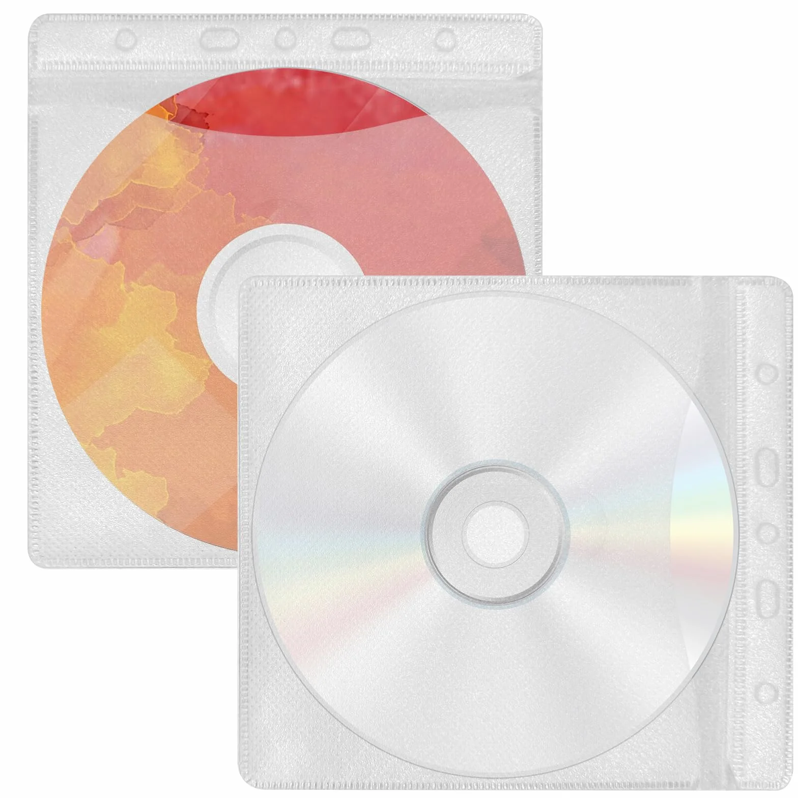 100 Pezzi Custodia CD/Dvd Plastica Polipropilene Trasparenti Doppia Faccia Porta CD Custodia per la Conservazione CD/Dvd Adatto per CD Singoli E Doppi (Bianco)