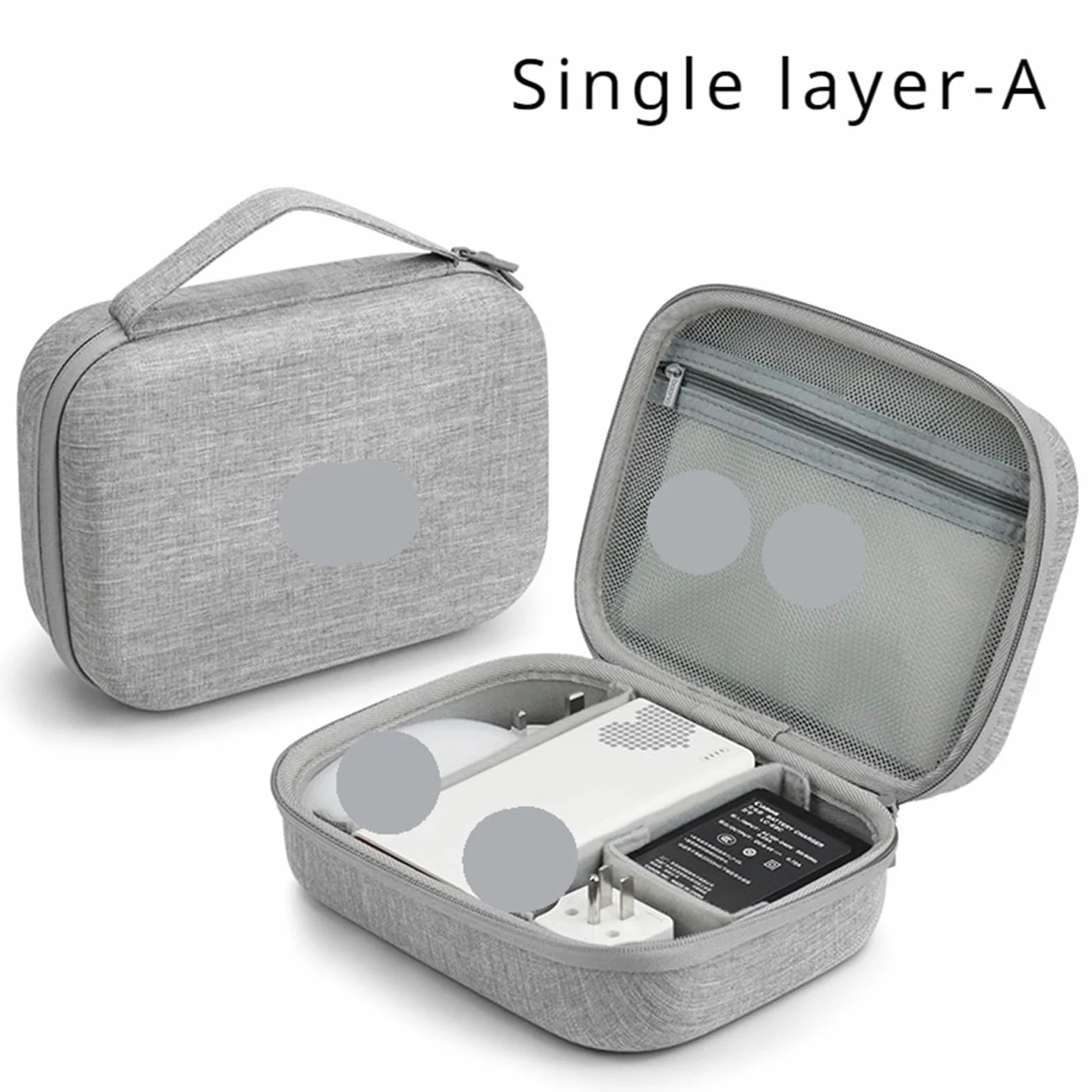 Organizer Cavi Custodia Rigida Impermeabile for Accessori elettronici Custodia Organizer for Banca di Potere di Grande capacità Borsa for passaporto da Viaggio Digitale(Single Layer-Gray-C)