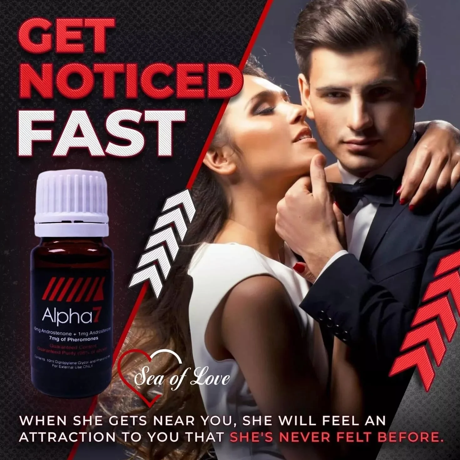 Alpha-7 Feromoni non profumati da uomo, potente miscela alfa con androstenone e androsterone, booster di colonia, flacone contagocce da 10 ml