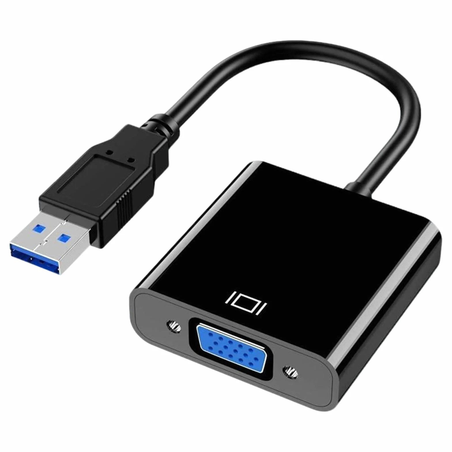 Adattatore USB 3.0 a VGA, adattatore scheda grafica esterna, convertitore per PC Windows, compatibile con videoproiettore TV, semplice Plug & Play, ideale per lavoro d'ufficio, home theater (nero)