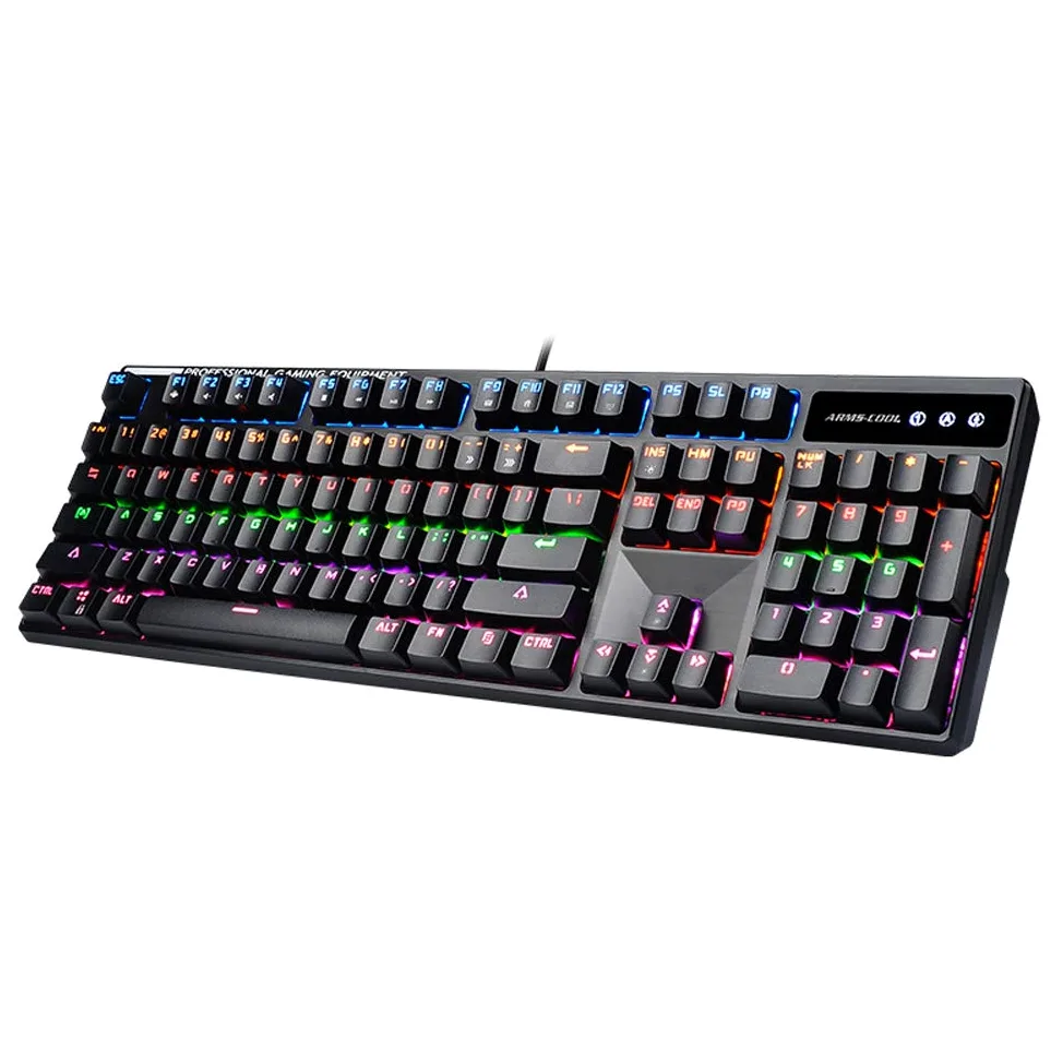 Yanghao Verde Albero Tastiera Meccanica 104 Chiavi RGB LED Backlight USB Wired Gaming Keyboard Polvere e la fuoriuscita Resistente per PC/Ufficio/Gamer