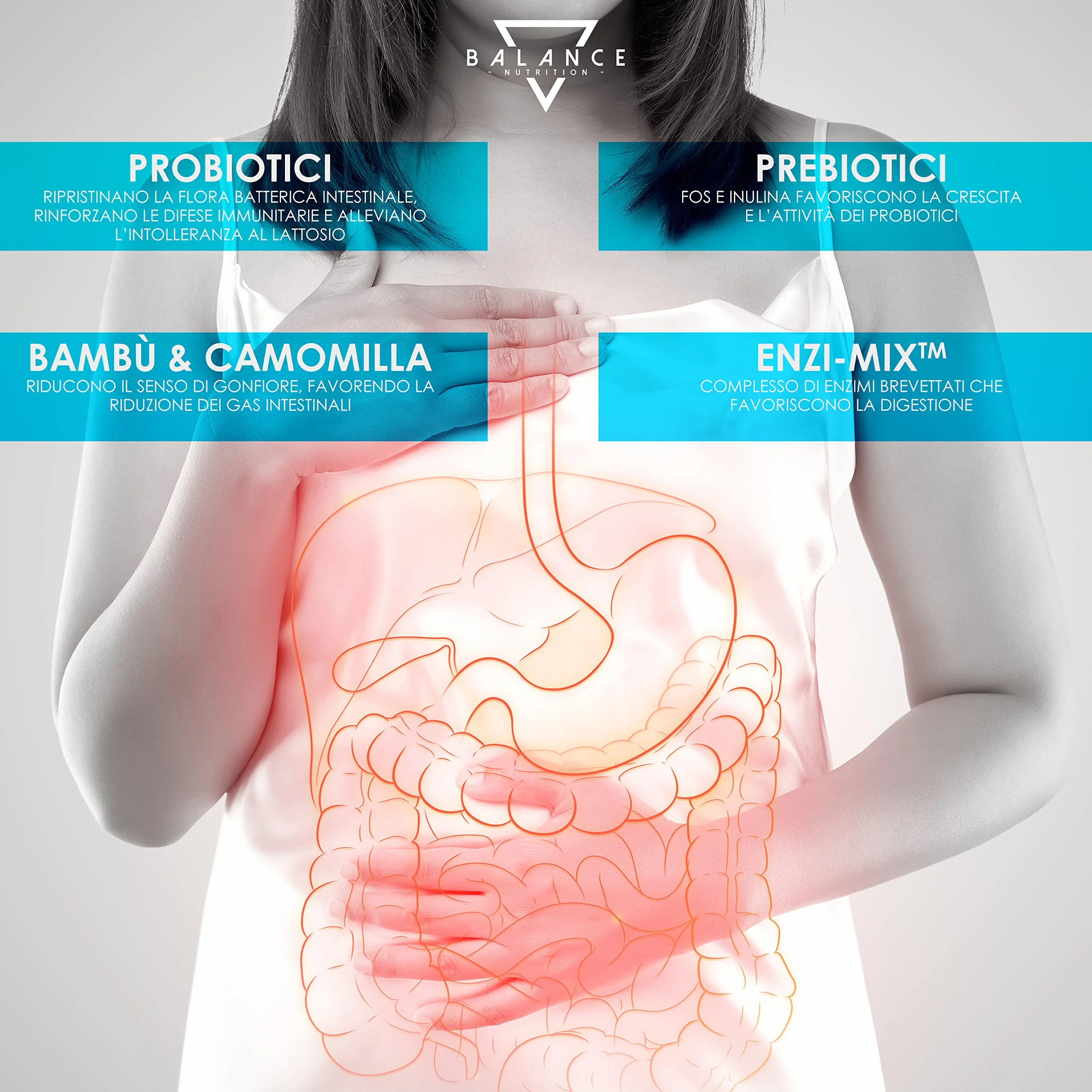 Probiotici e Prebiotici 240 Capsule 20 Miliardi CFU 18 Ceppi Batterici Lactobacillus Enzimi Digestivi Inulina