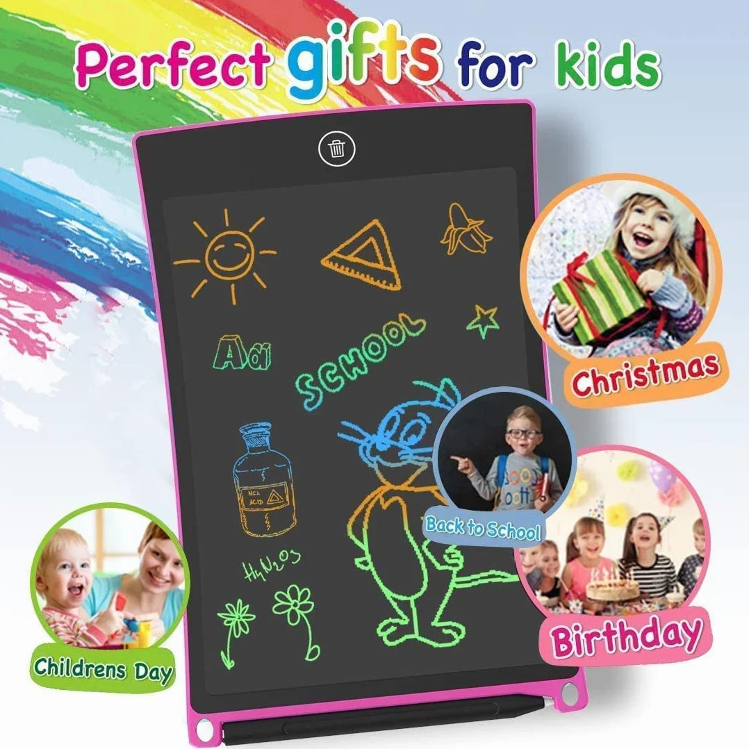 Tavoletta Grafica LCD 8,5 Pollici Schermo Colorato Doodle con Pulsante di Blocco Rosa