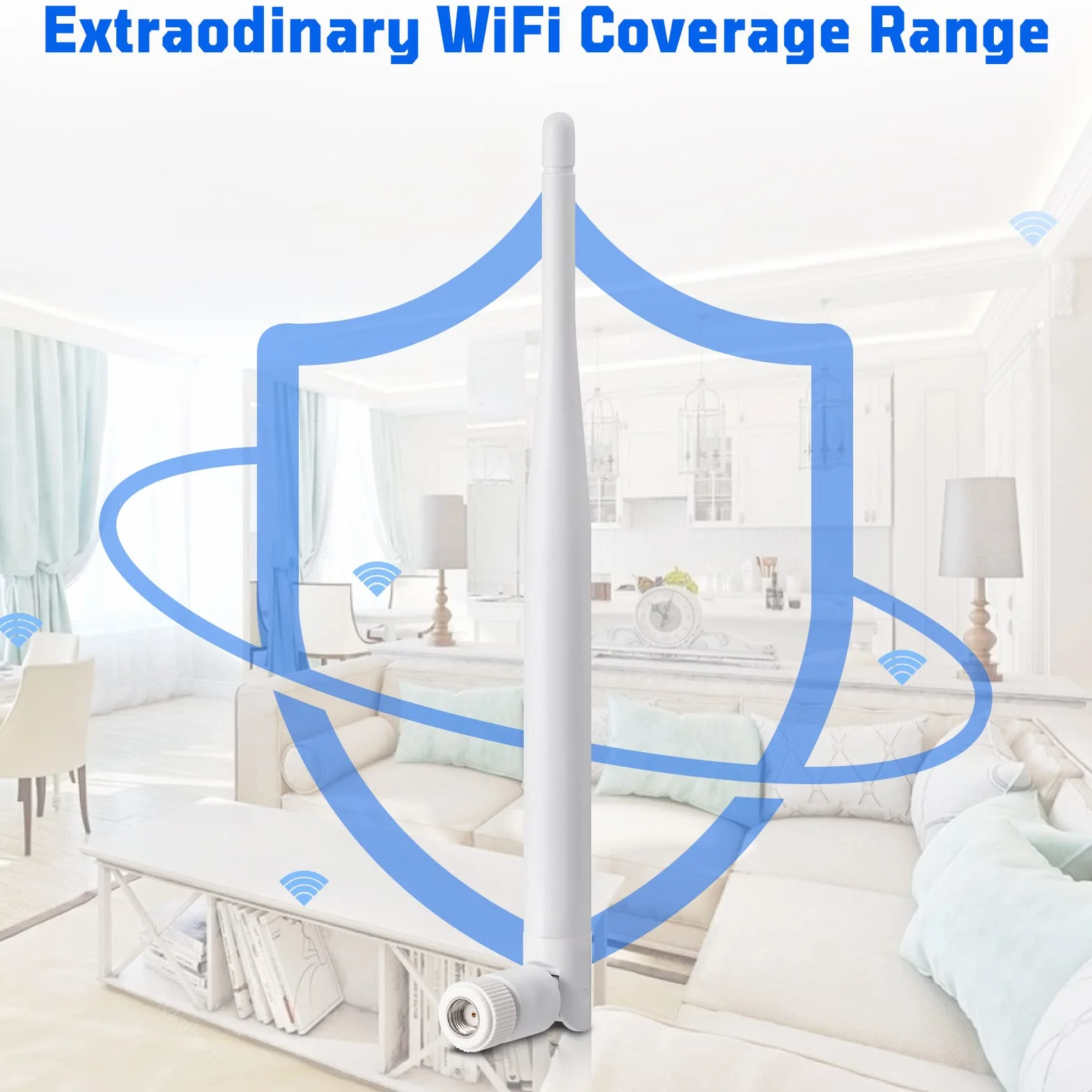 Eightwood Antenna WiFi 2.4G/5.8G Dual Band (2PCS) 6dBi RPSMA Antenna Telecamera di Sicurezza per Wireless AV Video Audio Ricevitore Extender Router di Rete Gateway IoT WiFi AP Hotspot Modem