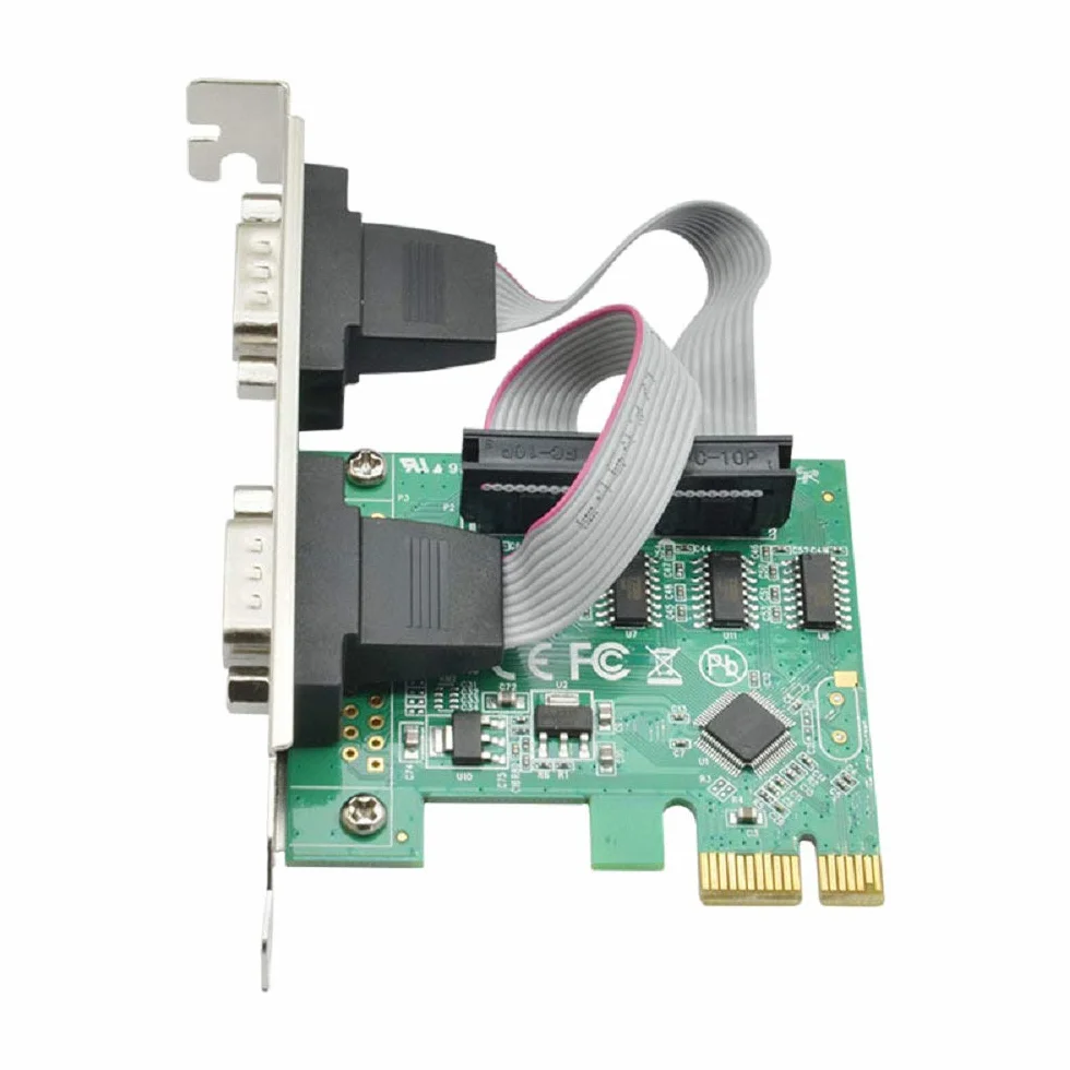 Dual Port Scheda seriale DB9 COM RS232 PCIe X1 Card per PC desktop con staffa bassa Moschip MCS9922