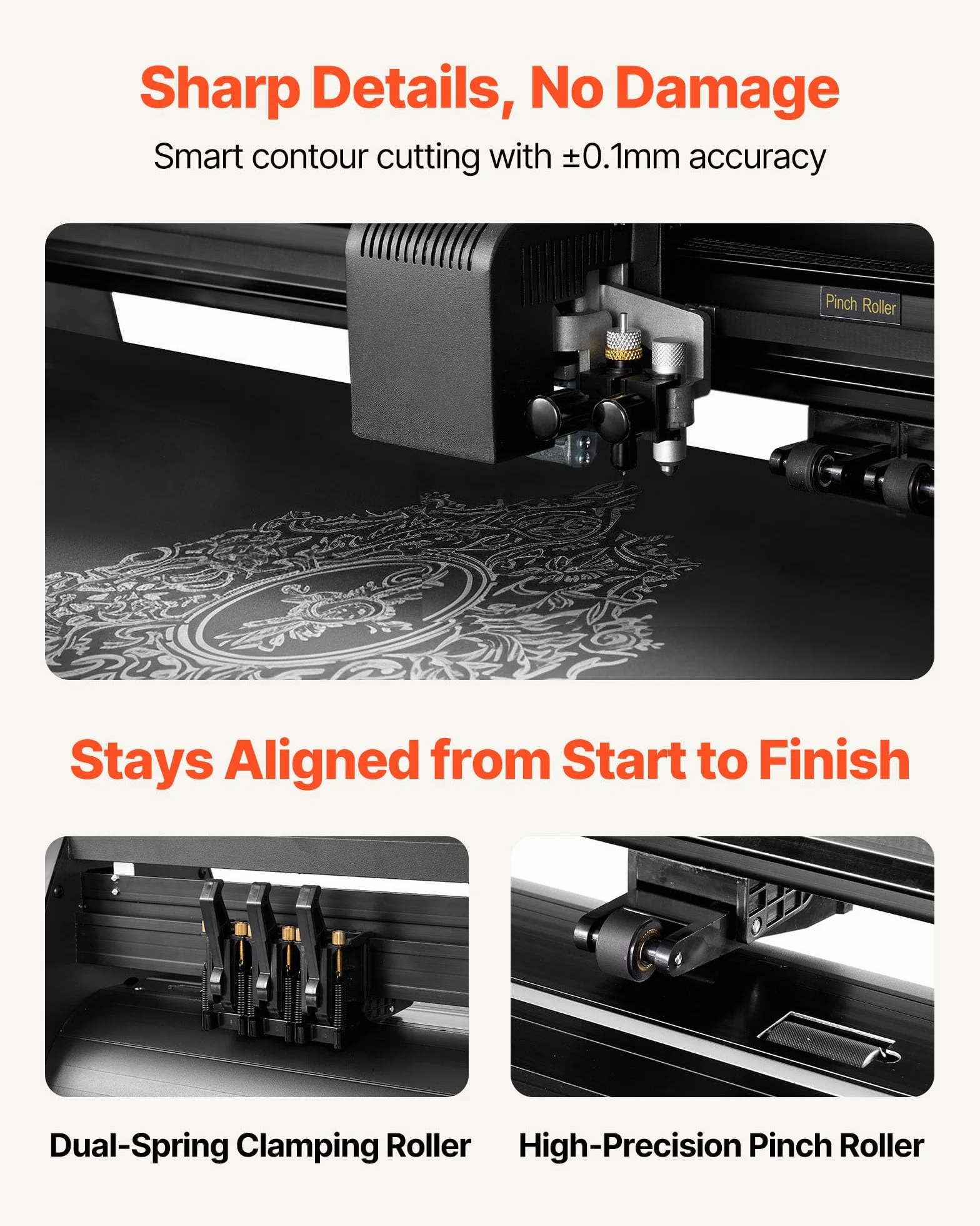 VEVOR Plotter da Taglio Vinile, Macchina da Taglio per Vinile, Macchina Taglierina, Larghezza di Alimentazione max. 720 mm, Doppie lame, Forza e Velocità Regolabili, Display LED con Fogli Adesivi