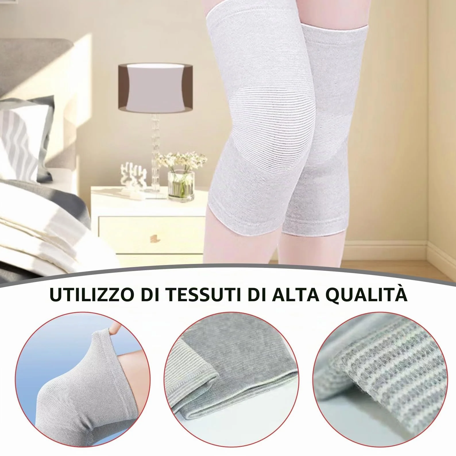Ginocchiera Ortopedica Elastica 2 Pezzi Tutore Fascia Ginocchio Sport Traspirante per Uomo Donne Artrosi Artrite Corsa Dolore
