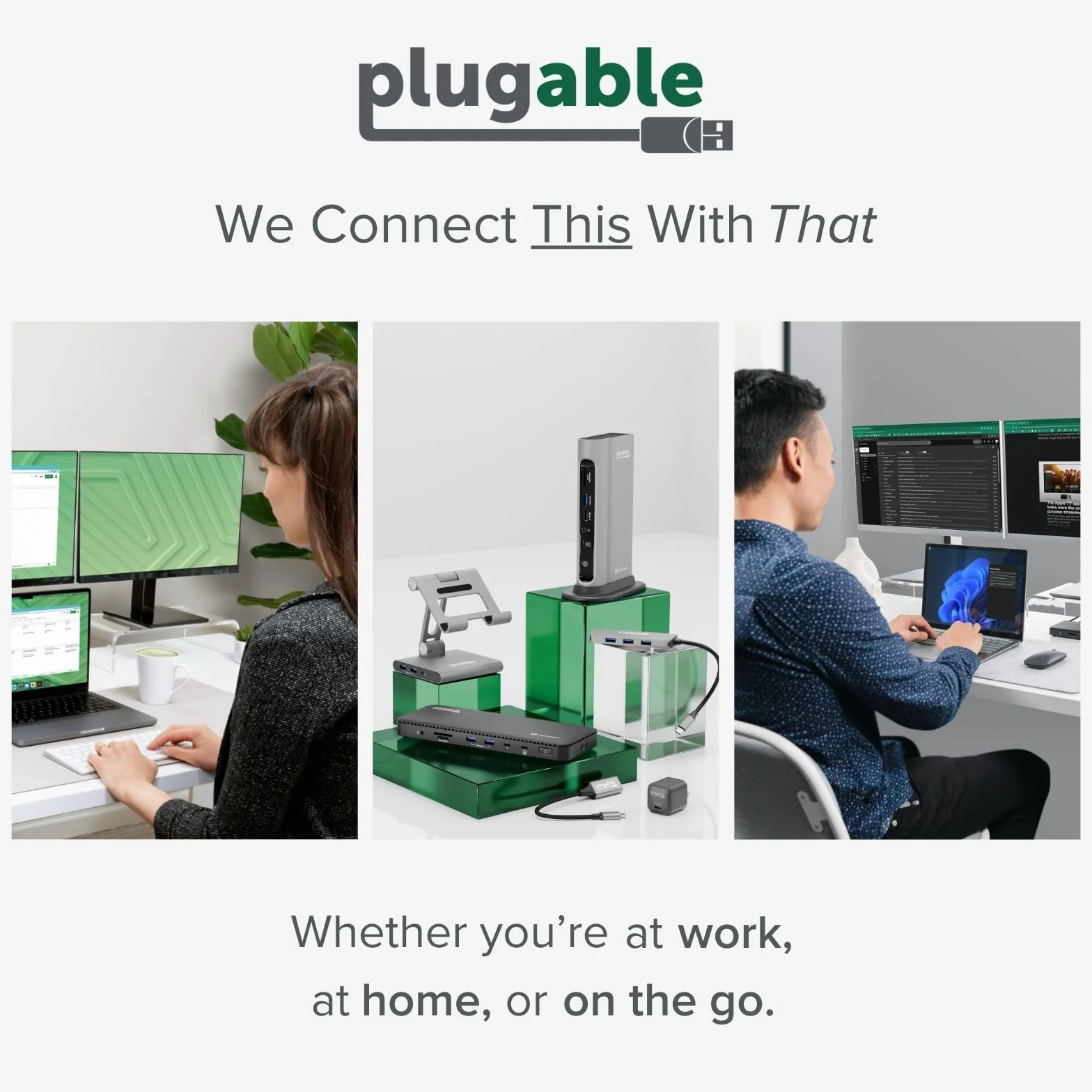 Plugable UGA-165 Adattatore grafico USB 2.0 a VGA DVI HDMI 1920x1080 1600x1200 DL-165 Nero