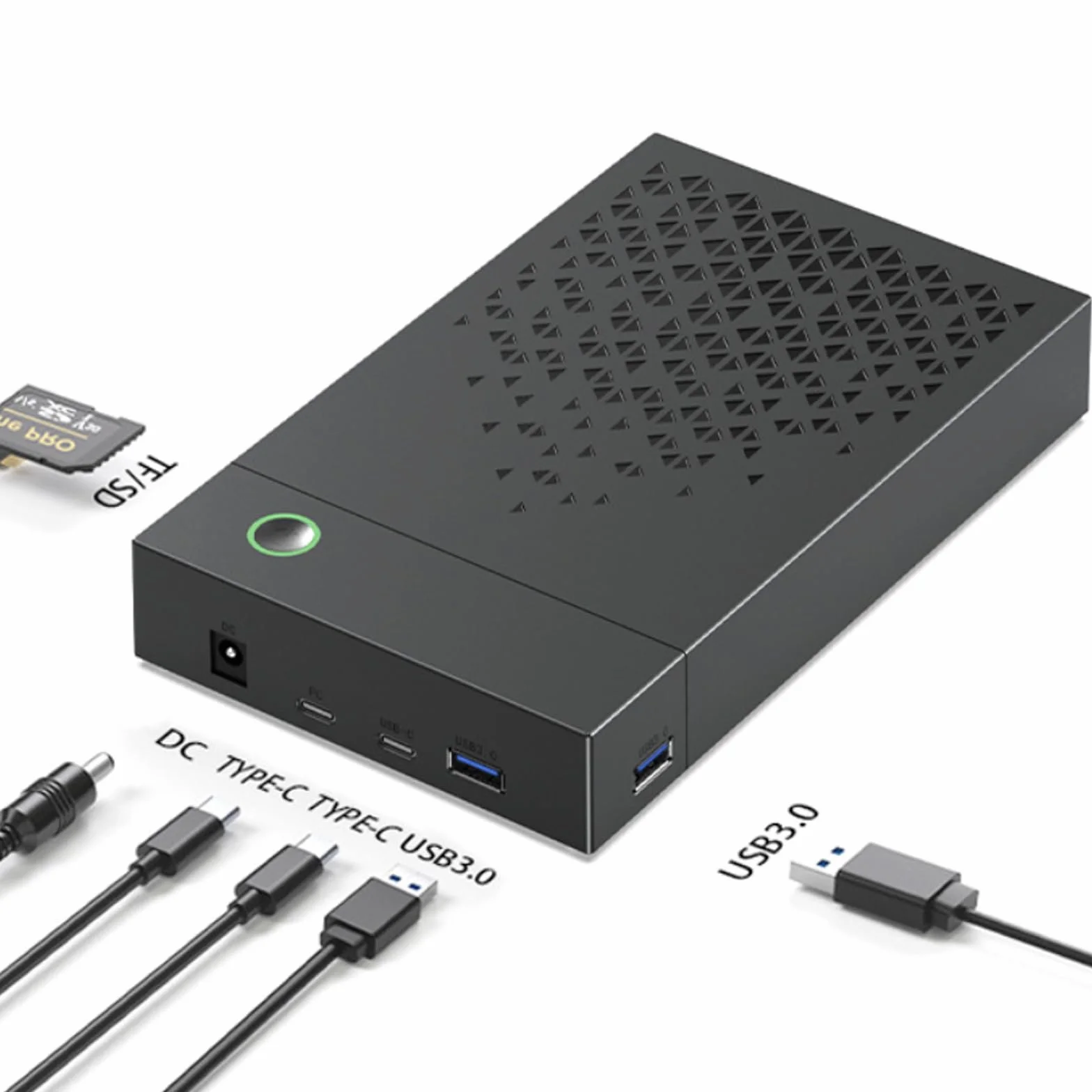 Leikurvo Docking Station SATA HDD SSD 2,5" 3,5" USB C 3.0 5 Gbps UASP 6 TB Nero
