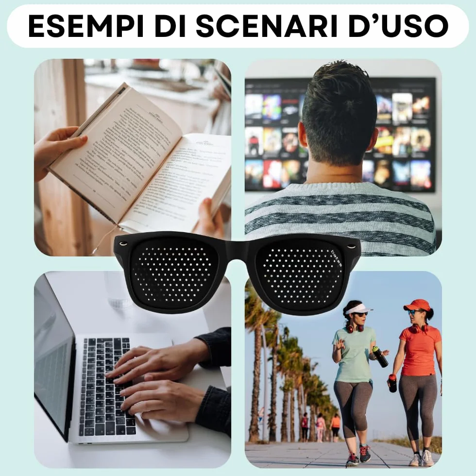Occhiali Stenopeici Bates per Allenare la Vista Uomo Donna Made in Italy