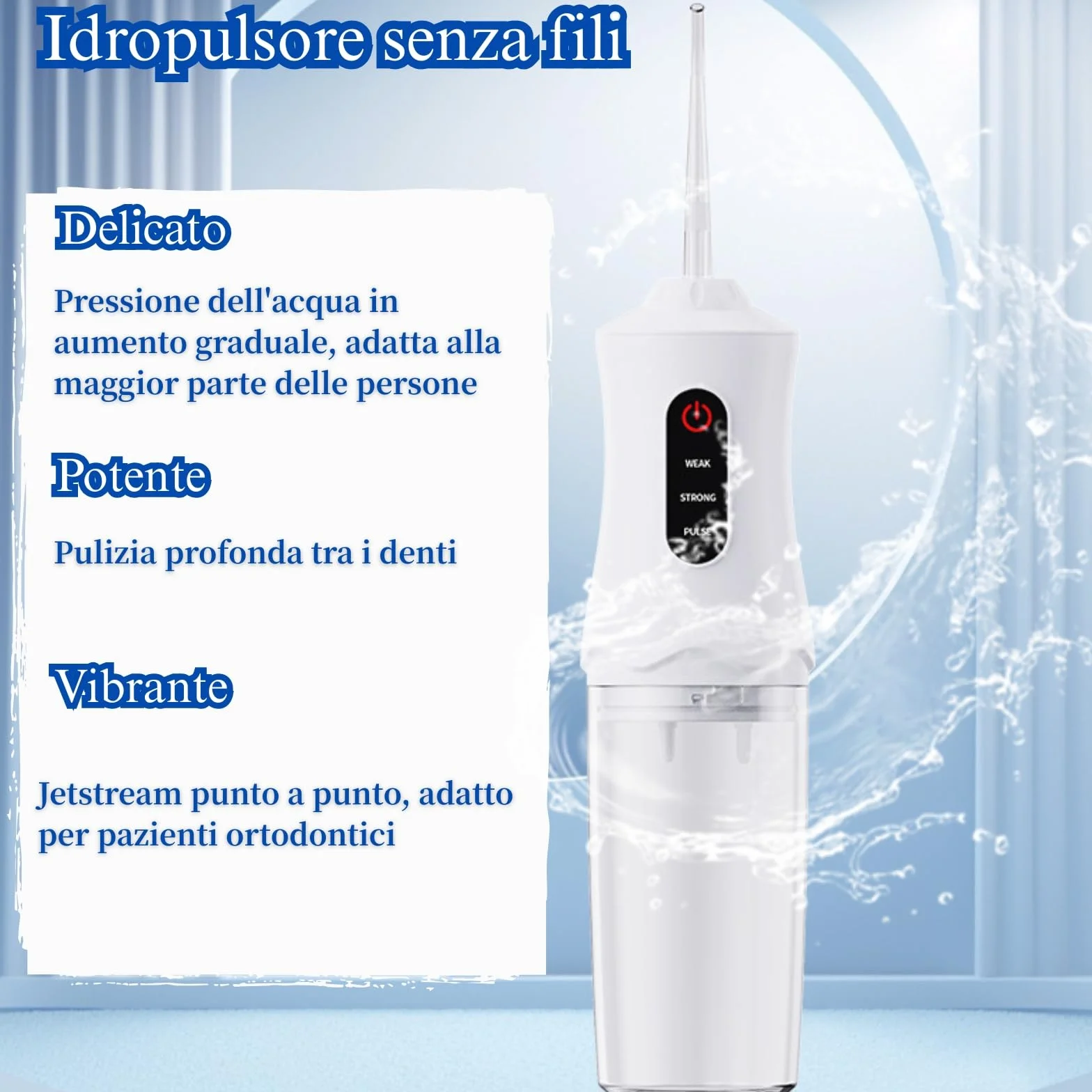 Water Flosser Irrigatore Orale Senza Fili Portatile Idropulsore Dentale 4 Düsen Wasserdicht Wiederaufladbar