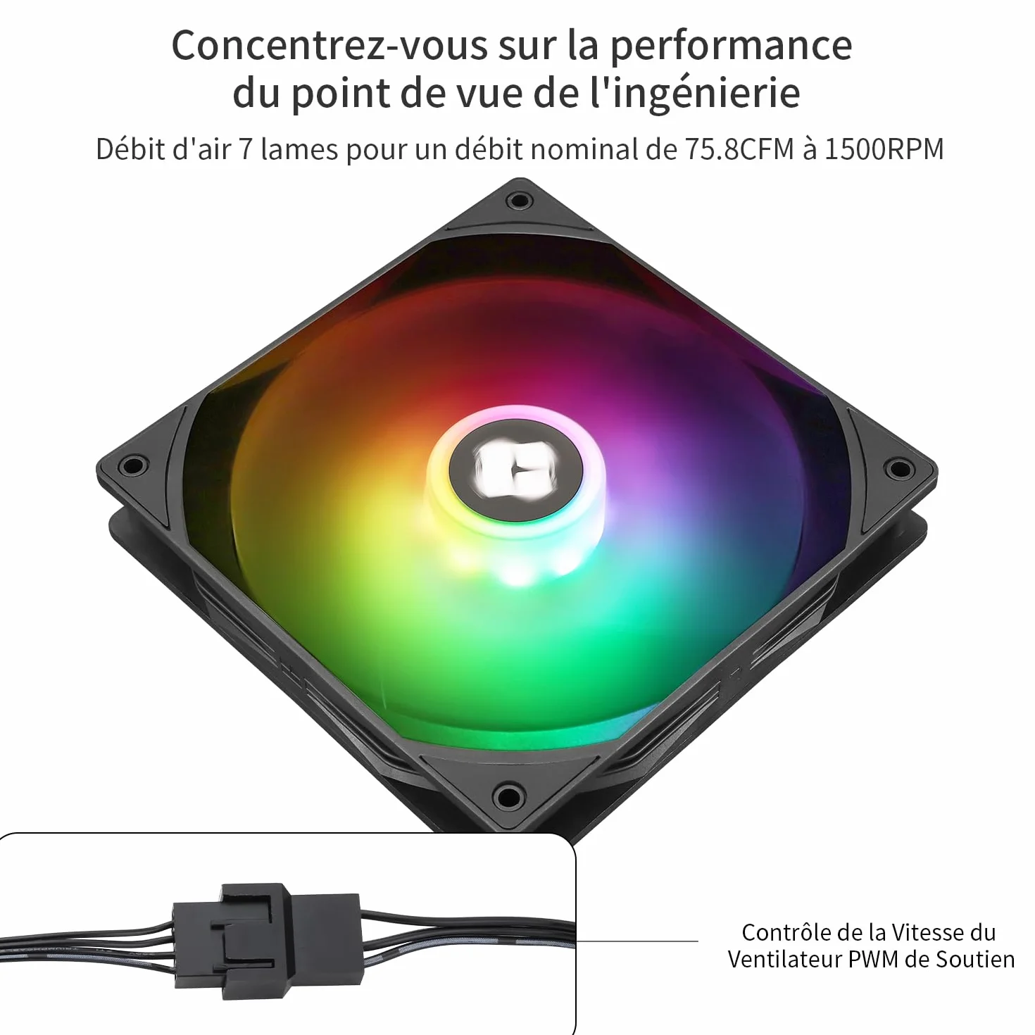 Thermalright TL-C14C-S X3 Set di 3 ventole per PC da 140 mm 1500 giri/min 75,8CFM PWM ARGB controllo temperatura