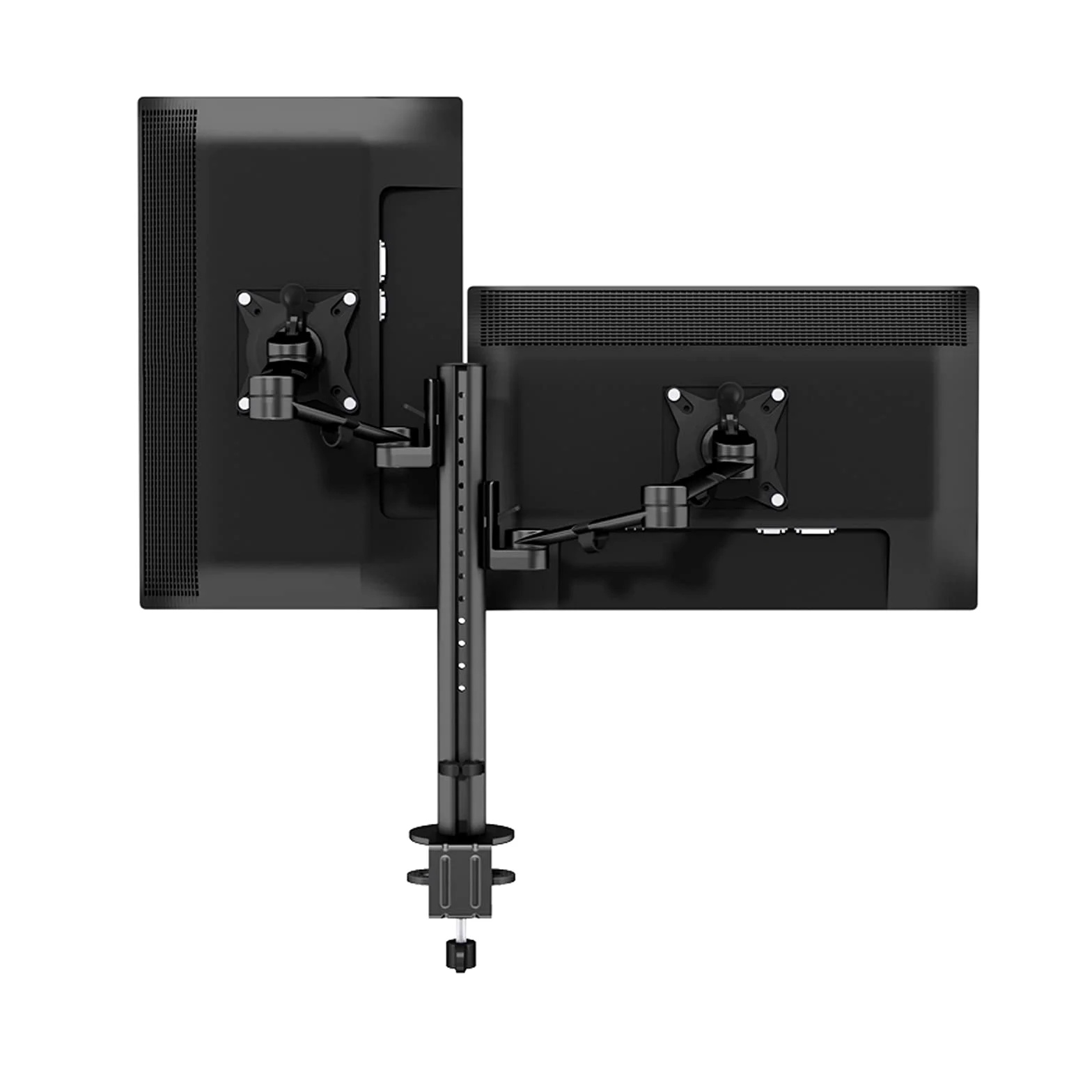 Supporto per monitor a gas per doppio monitor da 17"-30" Supporto per monitor da scrivania in lega di alluminio Altezza/inclinazione/rotazione regolabile, ogni braccio supporta fino a 17,6 libbre di m